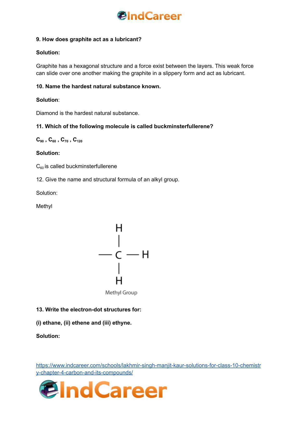 Lakhmir Singh Manjit Kaur  Solutions for Class 10 Chemistry: Chapter 4- Carbon And Its Compounds - Page 4