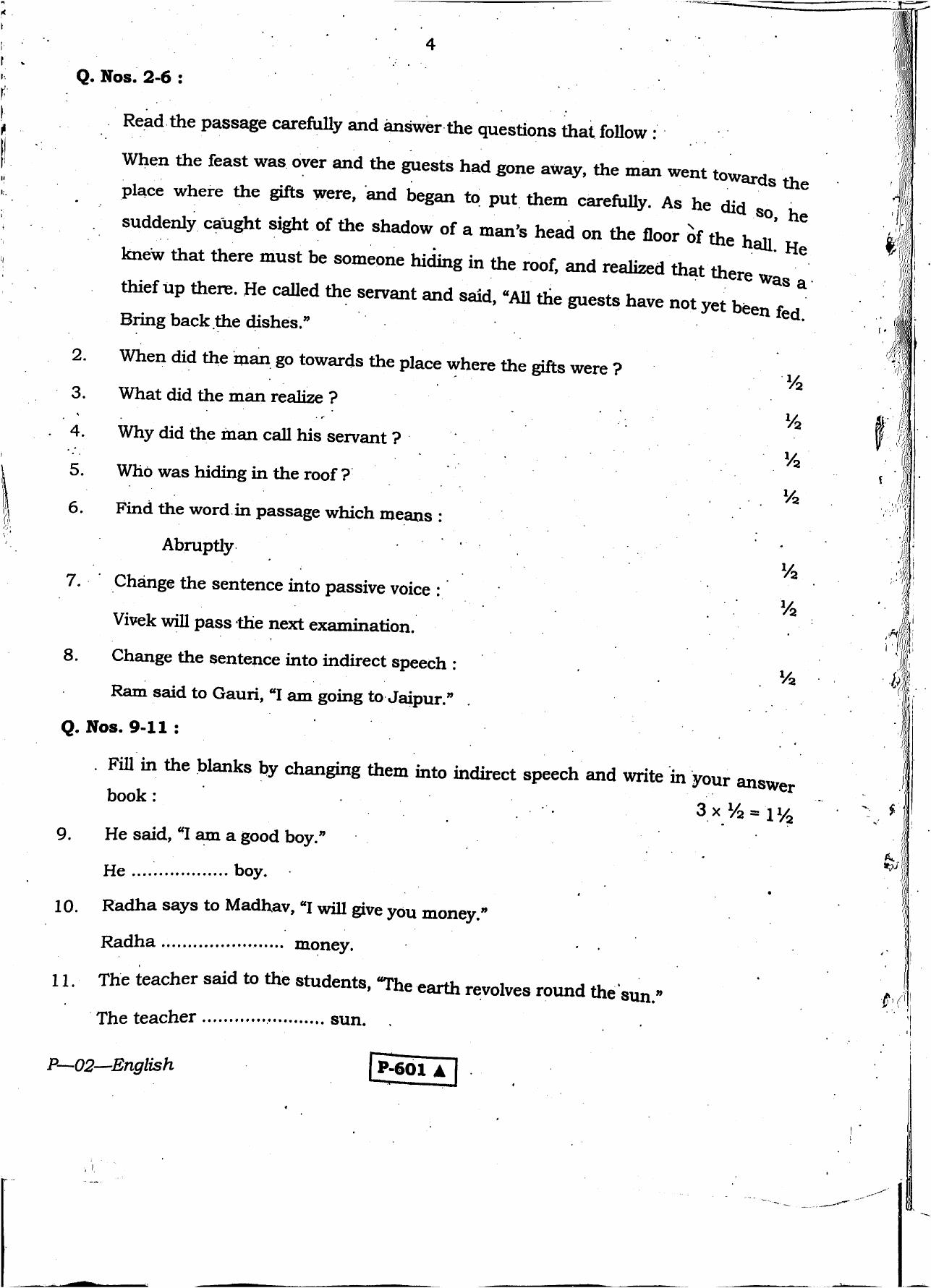 RBSE 2021 English Praveshika Question Paper - Page 5
