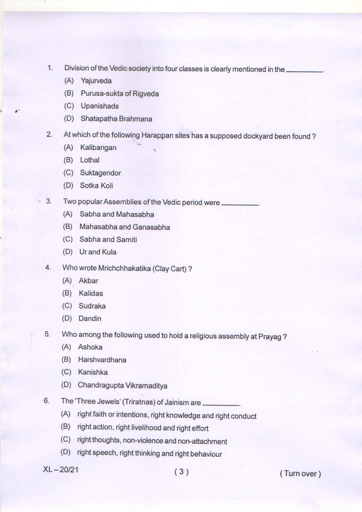 Odisha CPET HISTORY 2020 Question Paper - Page 3