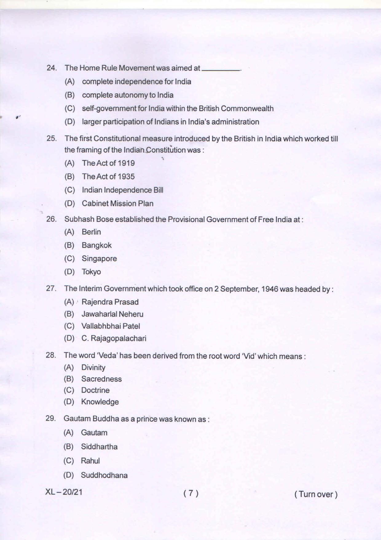 Odisha CPET HISTORY 2020 Question Paper - Page 7