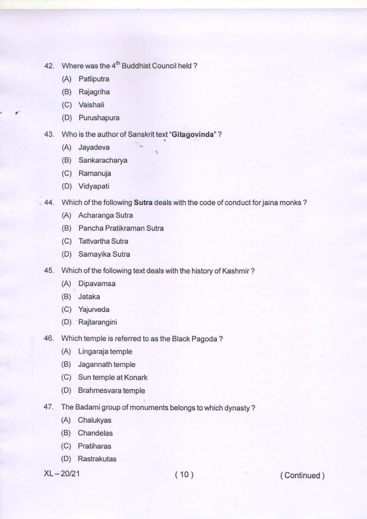 Odisha CPET HISTORY 2020 Question Paper - Page 10