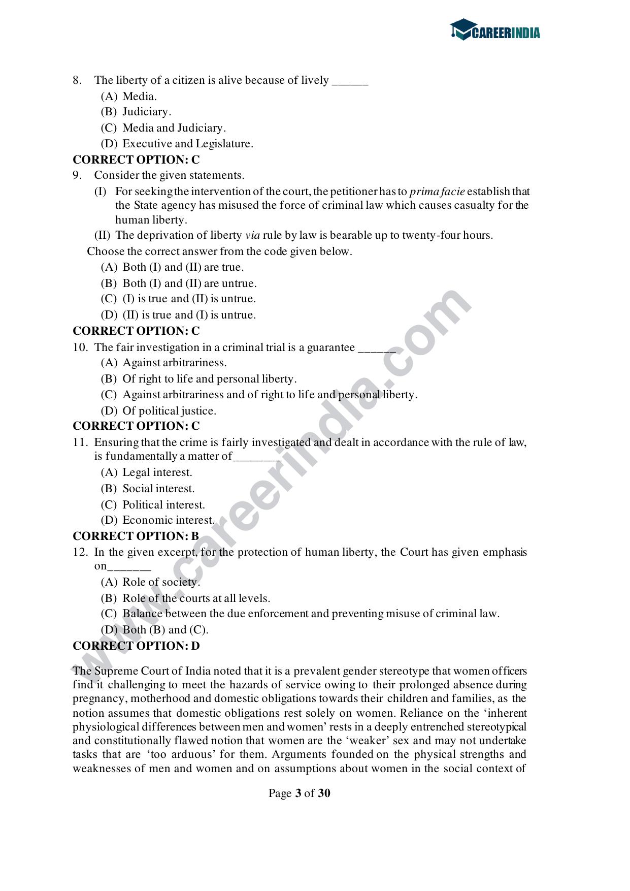 CLAT 2021 PG Question Paper and Asnwer Key - Page 3