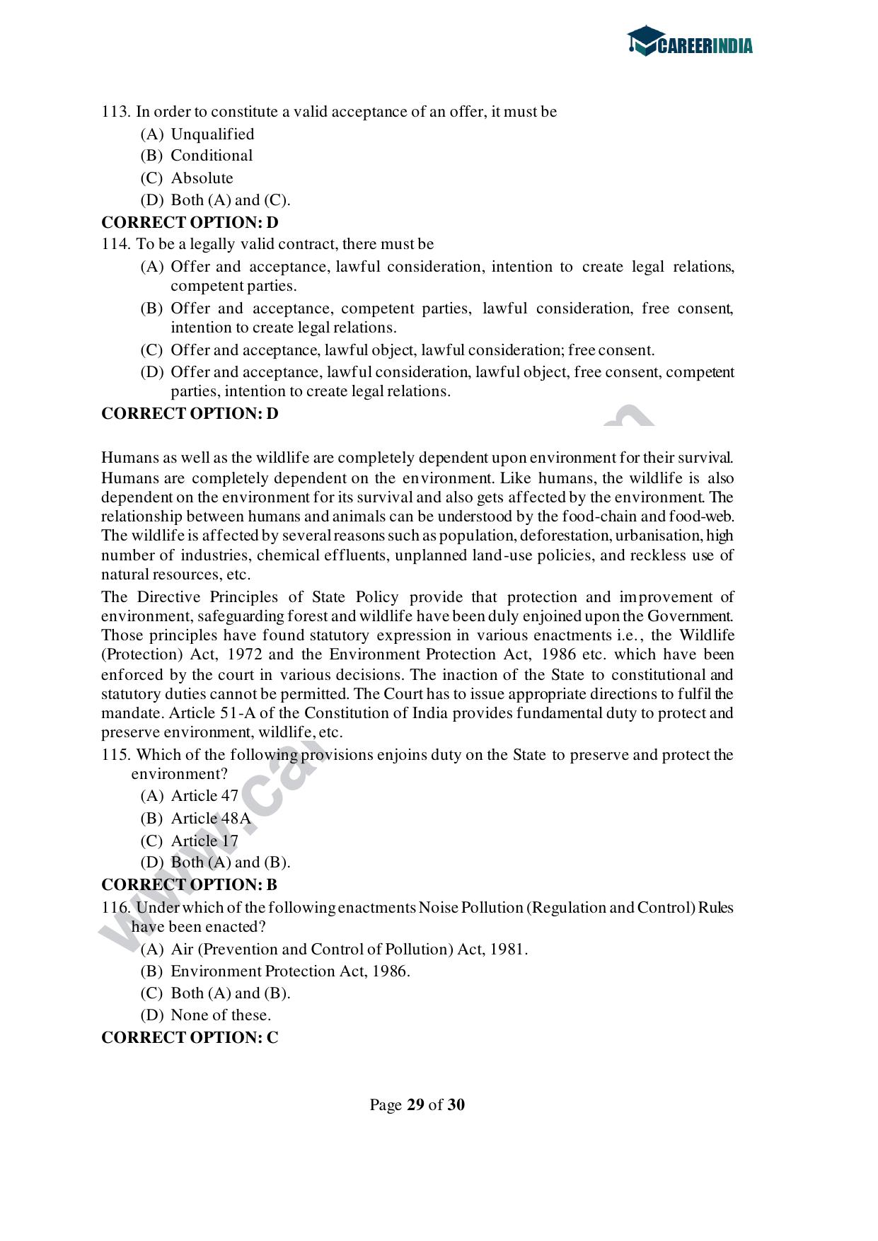 CLAT 2021 PG Question Paper and Asnwer Key - Page 29