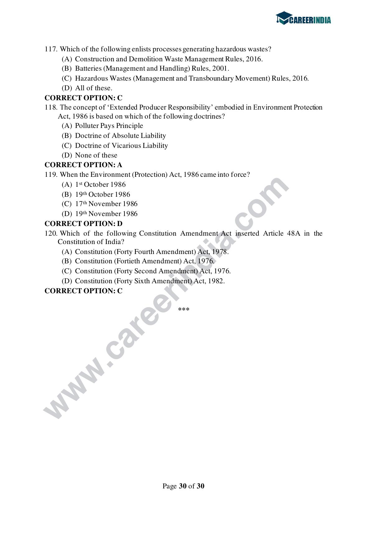CLAT 2021 PG Question Paper and Asnwer Key - Page 30