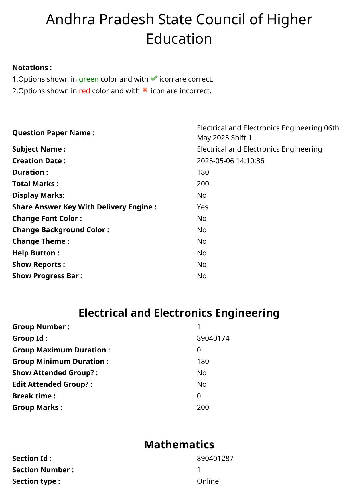 AP ECET 2025 Electrical And Electronics Engineering 06th May 2025 (Shift 1) Question Paper wth Key - Page 1