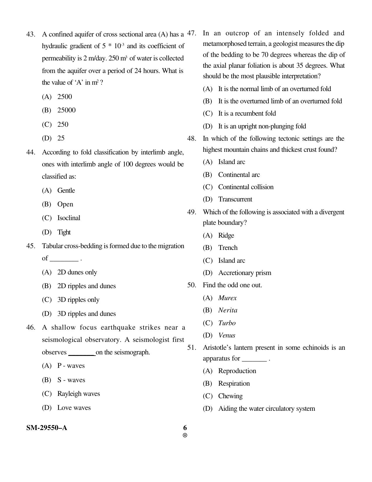KUET 2023 M.Sc. Geology Question Paper - Page 6