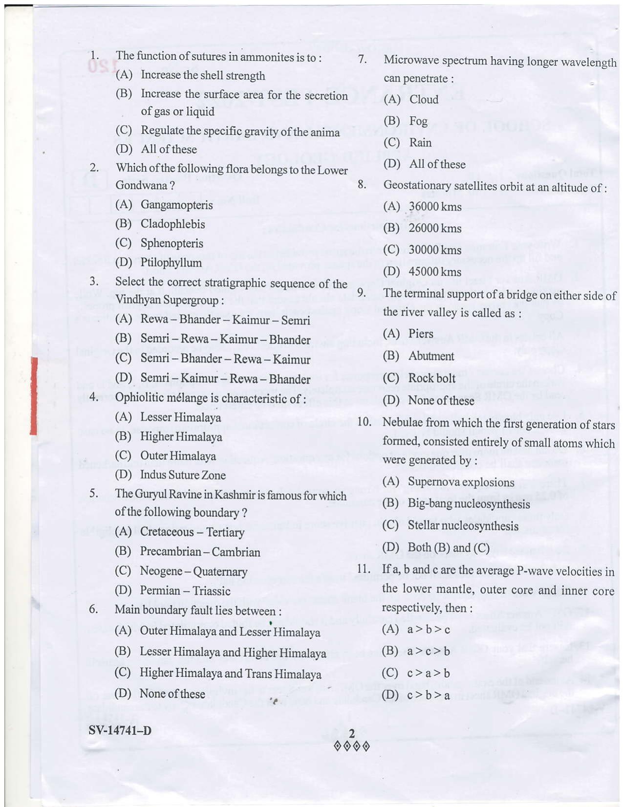 KUET 2023 M.Sc. Geology Question Paper - Page 10
