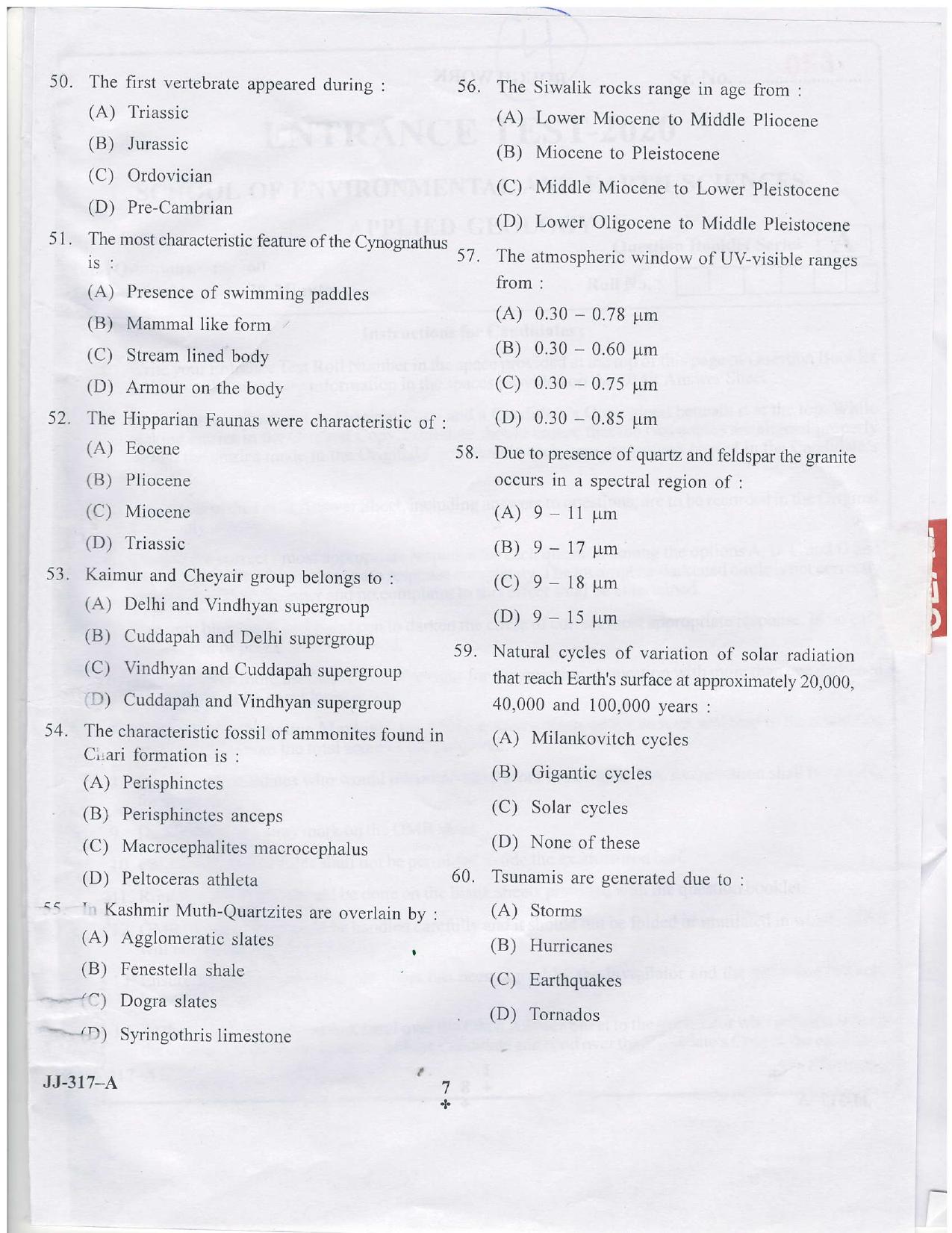 KUET 2023 M.Sc. Geology Question Paper - Page 22