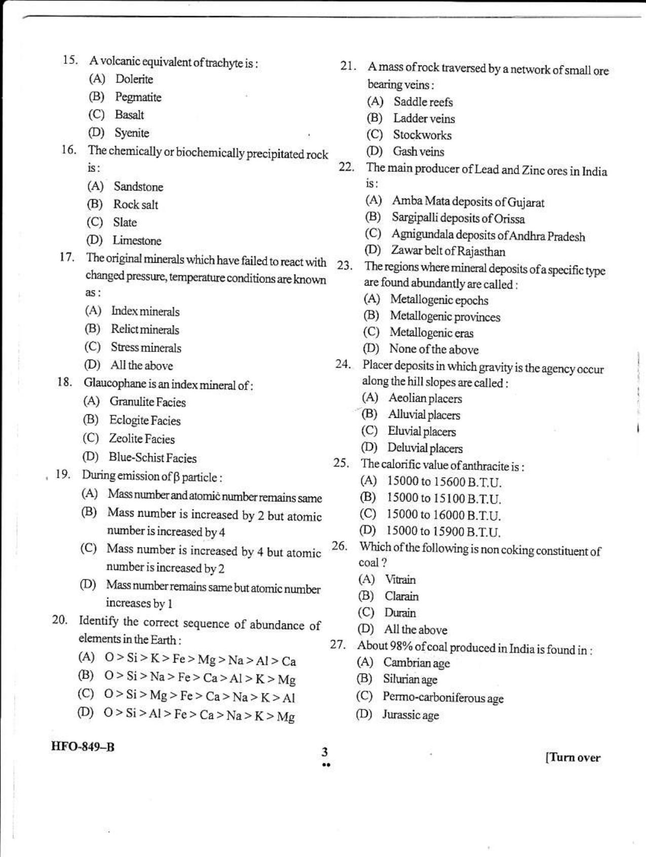 KUET 2023 M.Sc. Geology Question Paper - Page 24