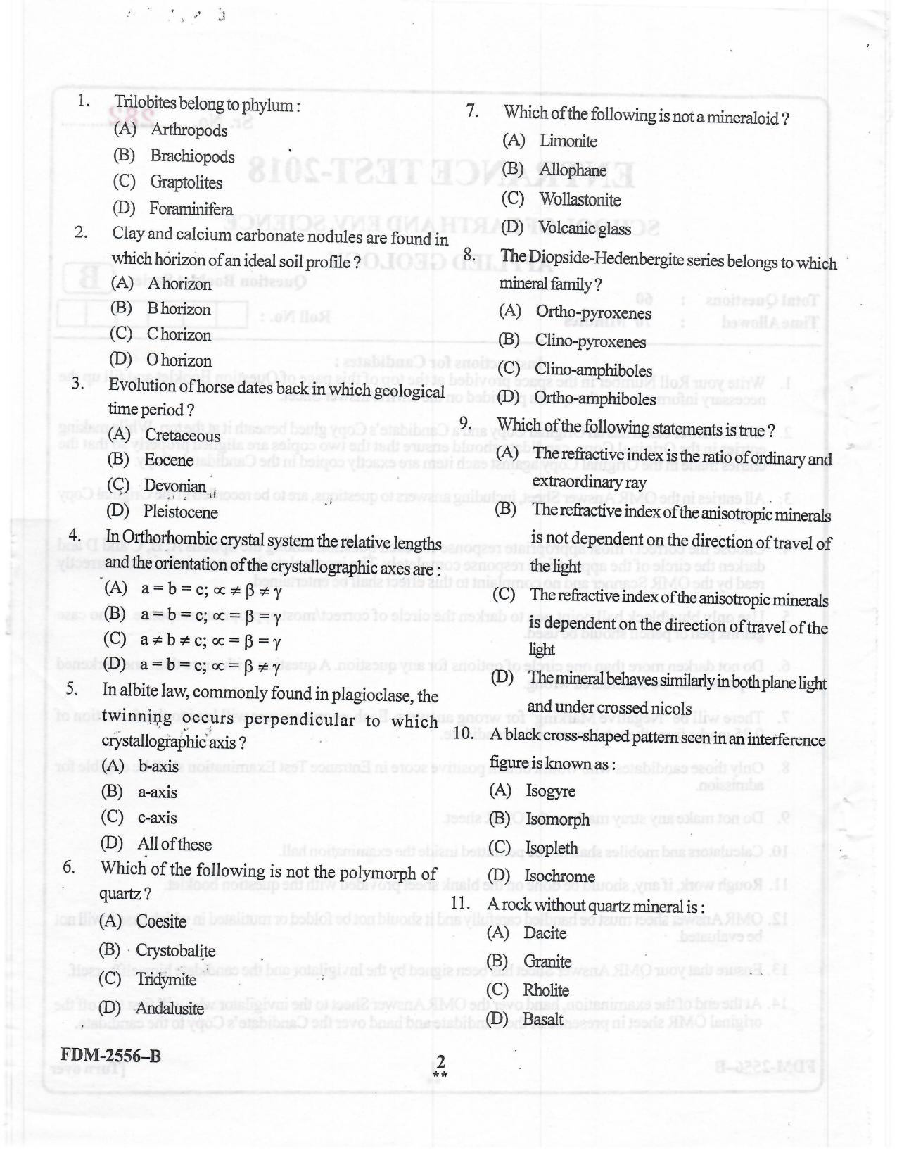 KUET 2023 M.Sc. Geology Question Paper - Page 28