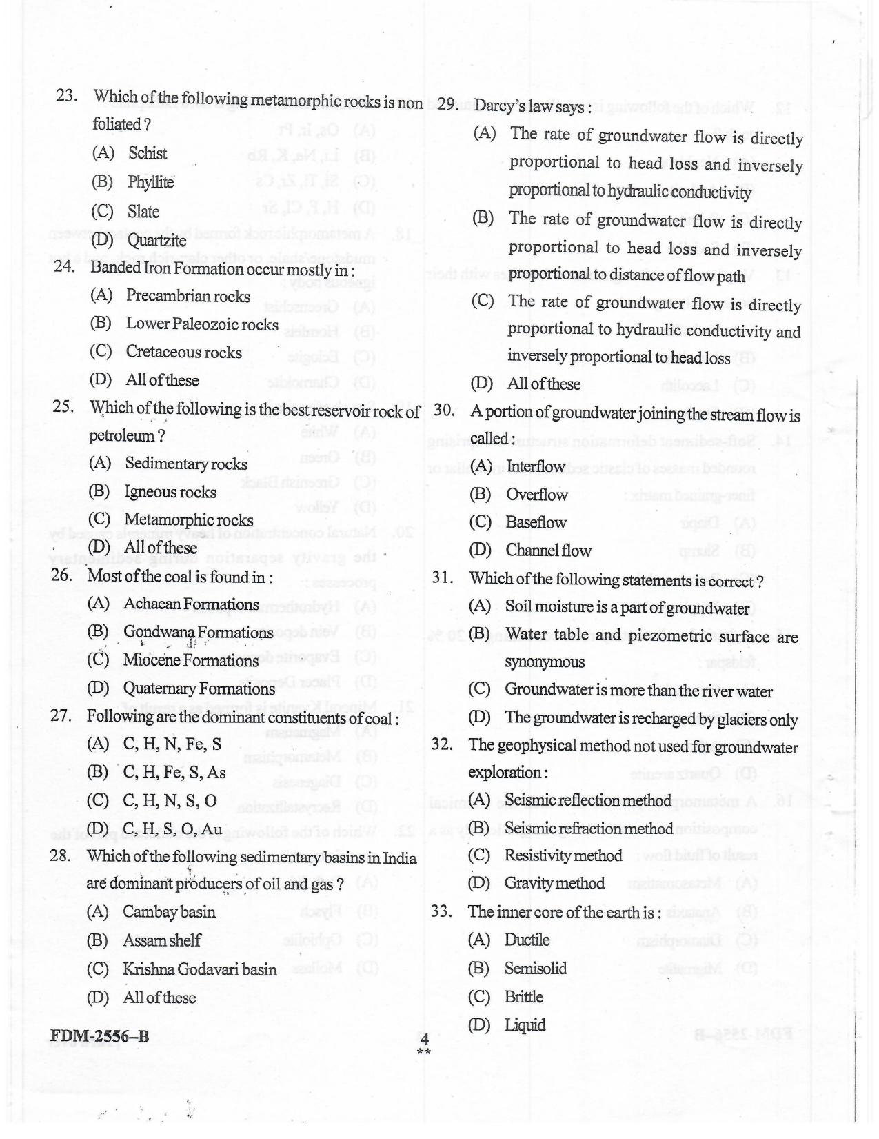 KUET 2023 M.Sc. Geology Question Paper - Page 30
