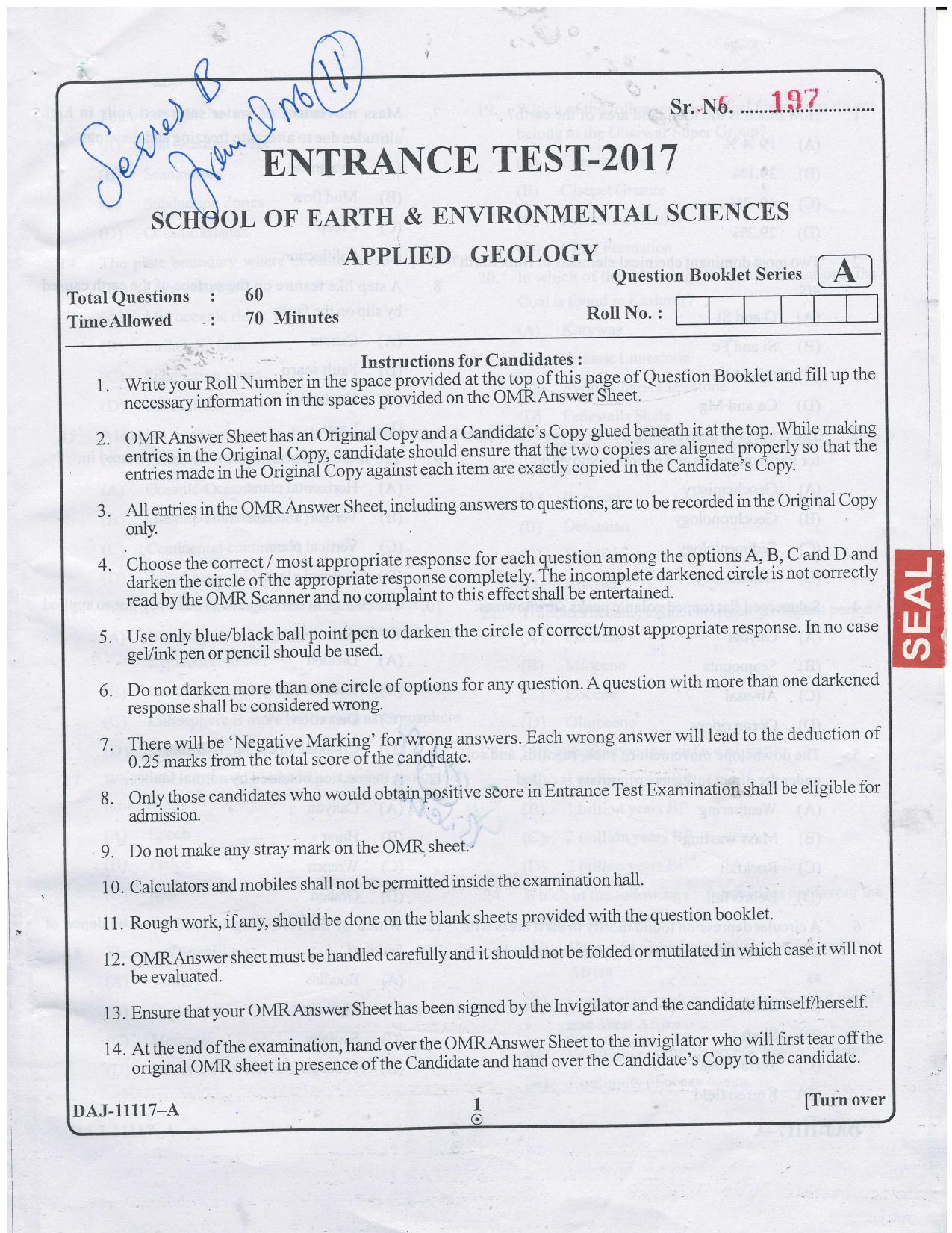 KUET 2023 M.Sc. Geology Question Paper - Page 34
