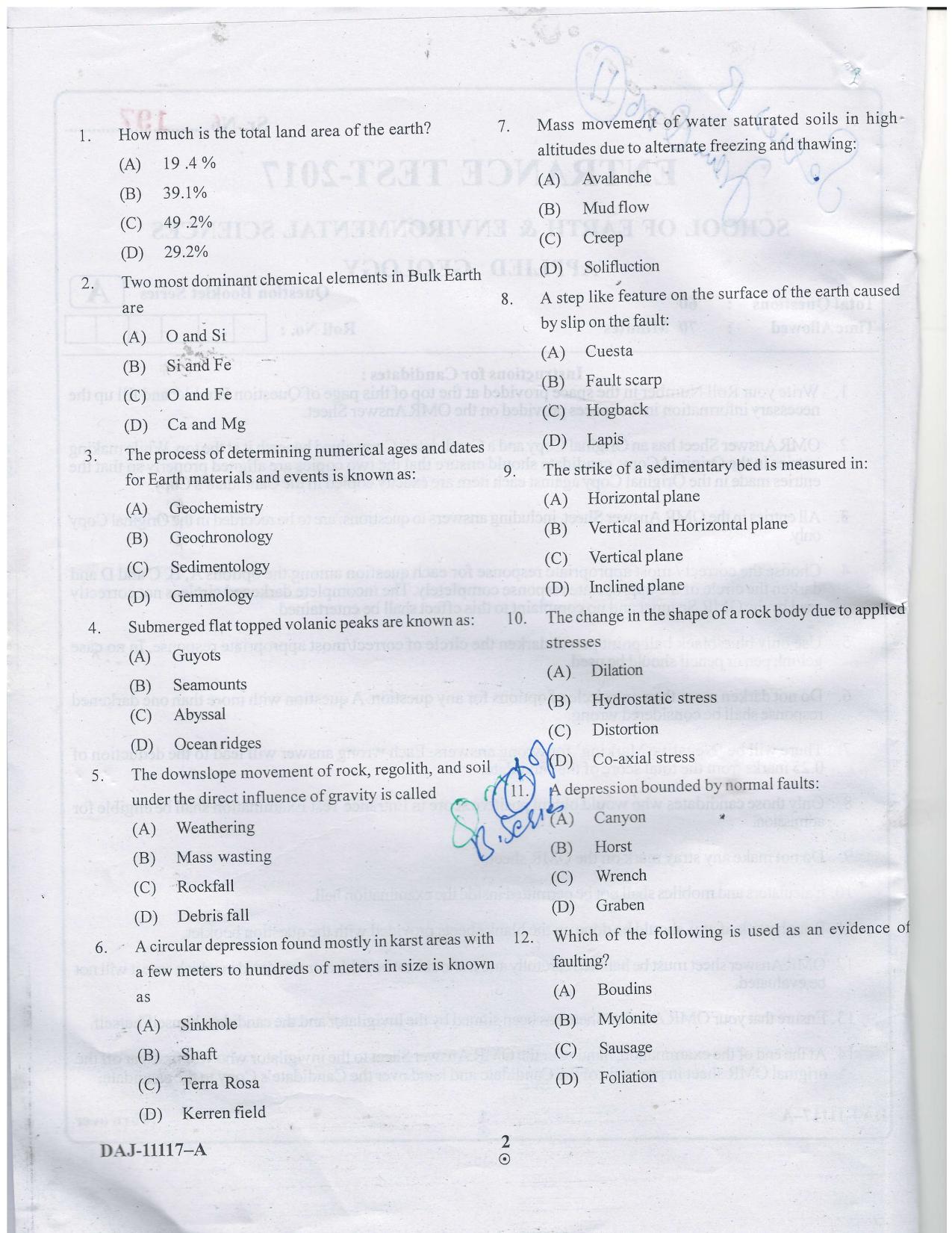 KUET 2023 M.Sc. Geology Question Paper - Page 35
