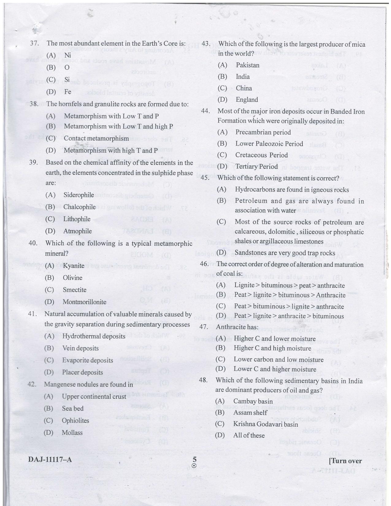 KUET 2023 M.Sc. Geology Question Paper - Page 38