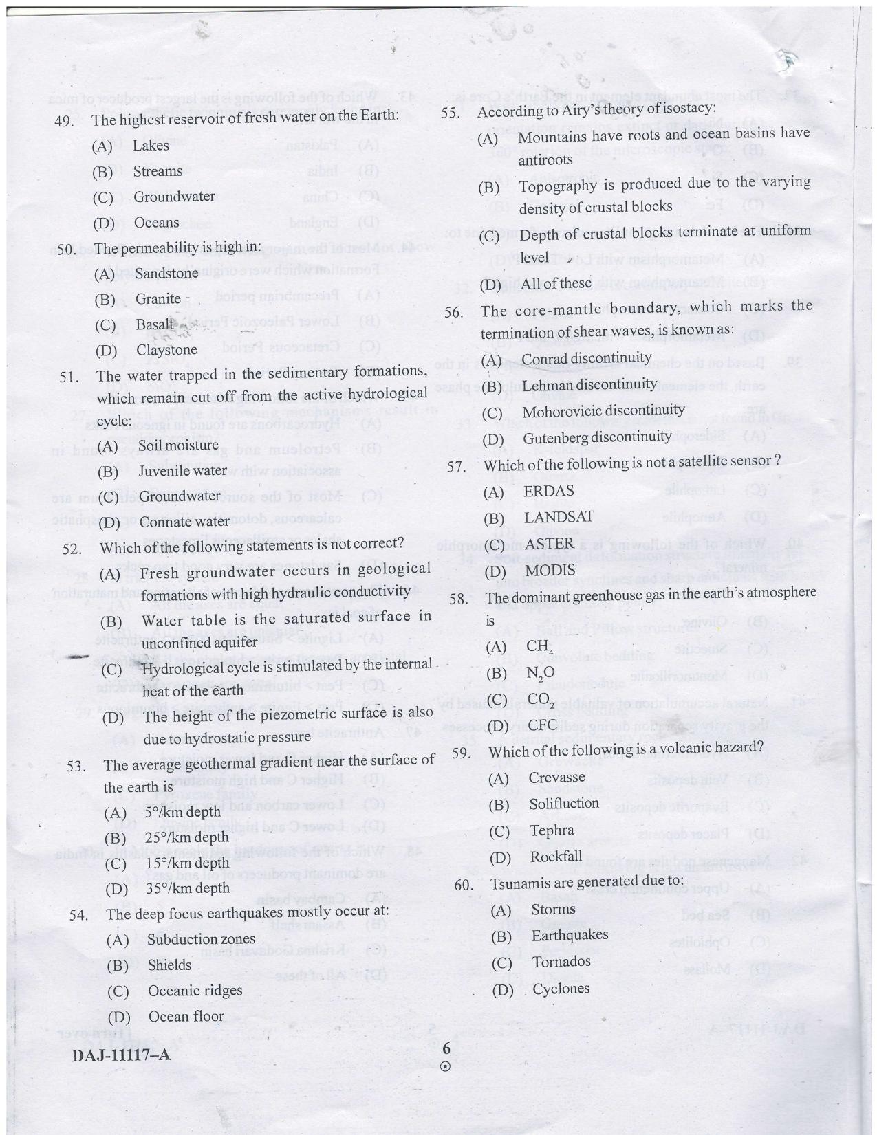 KUET 2023 M.Sc. Geology Question Paper - Page 39