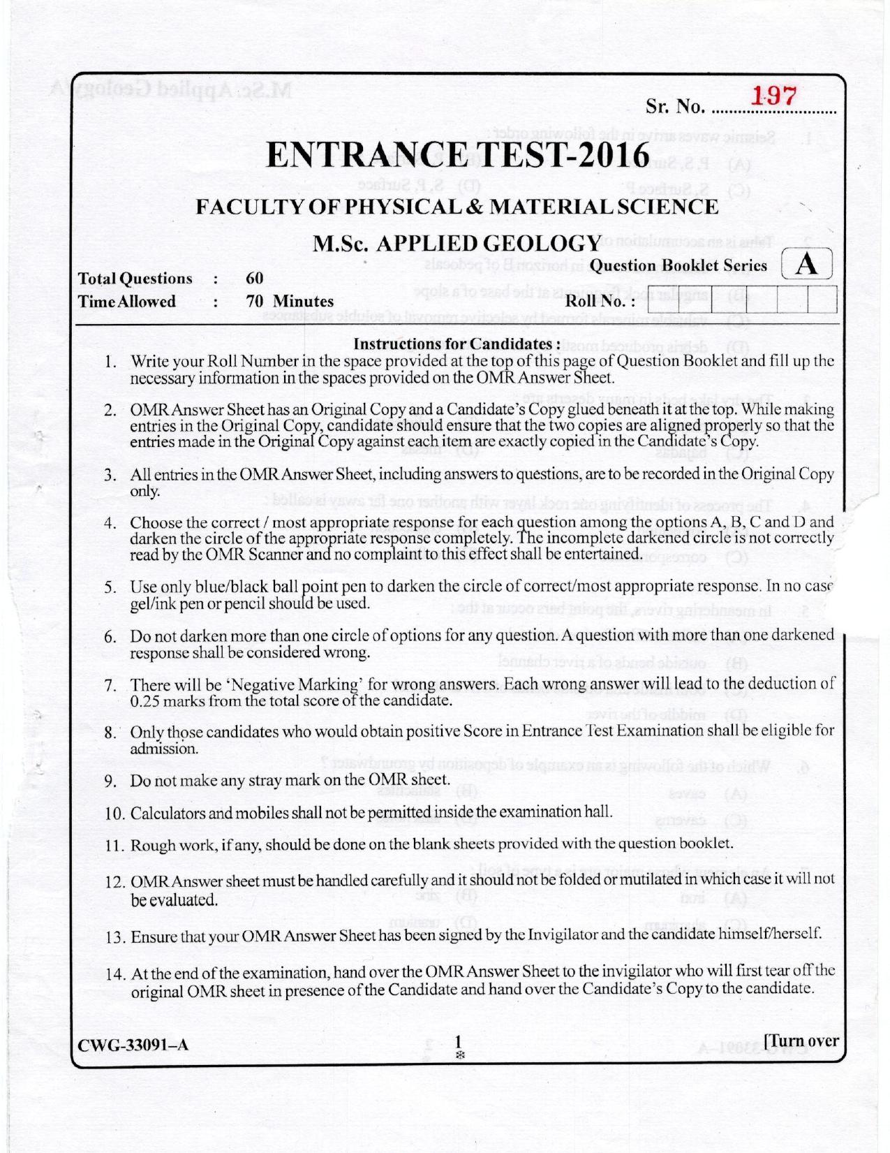 KUET 2023 M.Sc. Geology Question Paper - Page 40