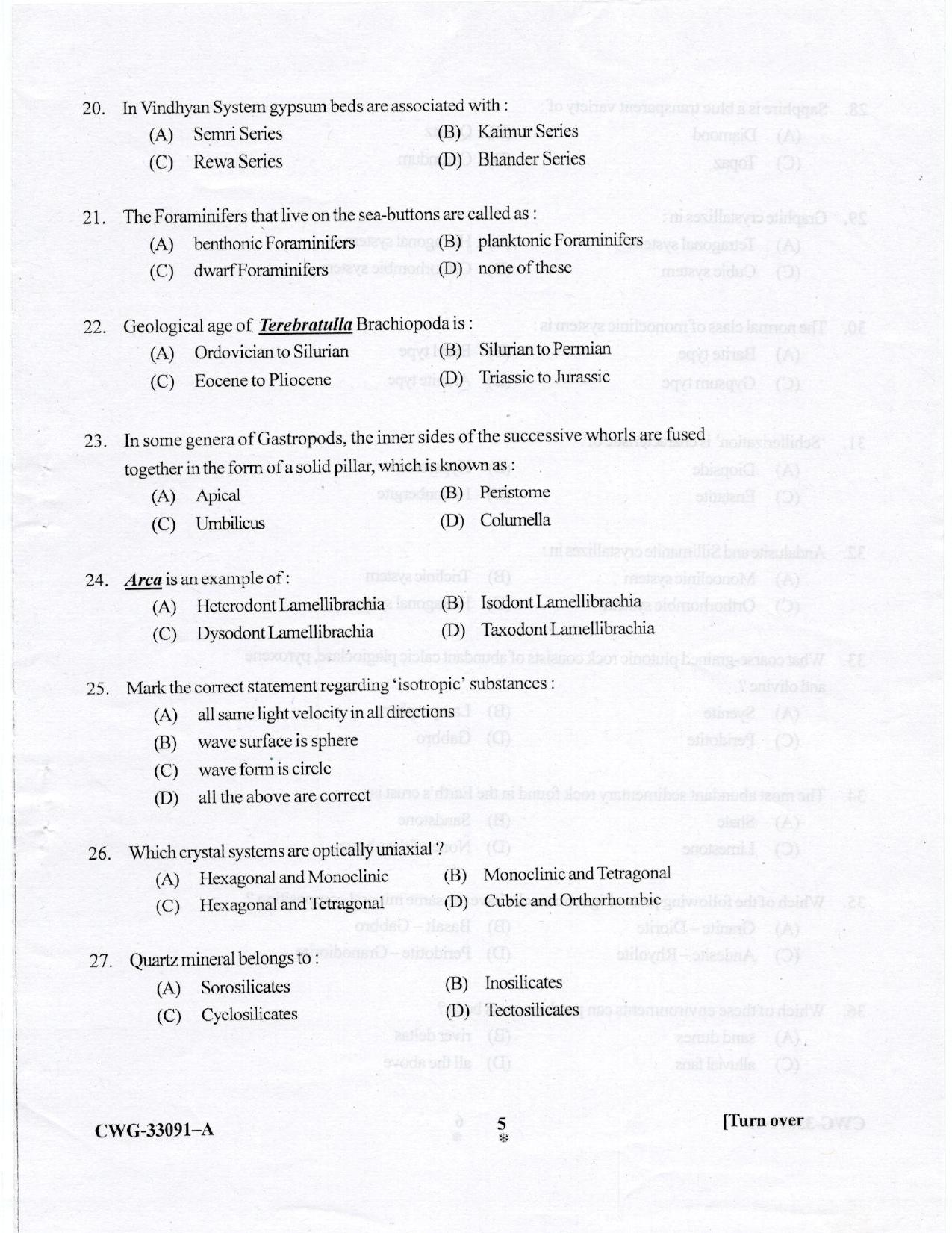 KUET 2023 M.Sc. Geology Question Paper - Page 44