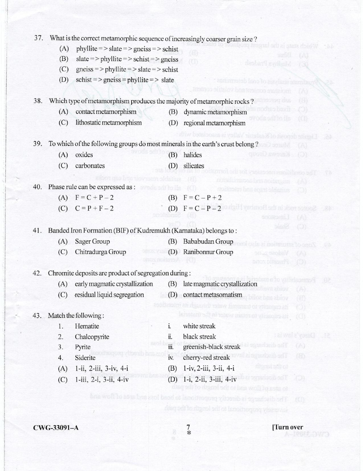 KUET 2023 M.Sc. Geology Question Paper - Page 46