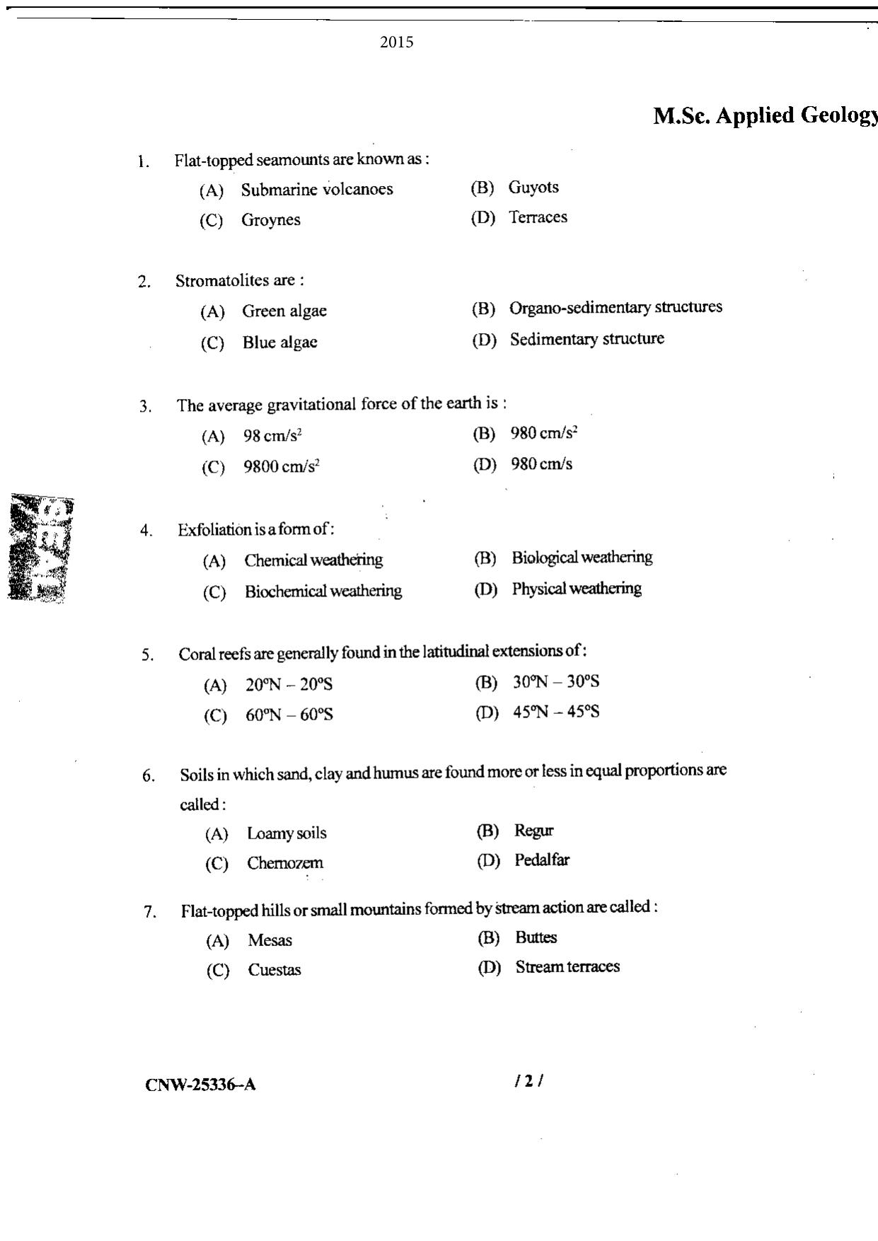 KUET 2023 M.Sc. Geology Question Paper - Page 50