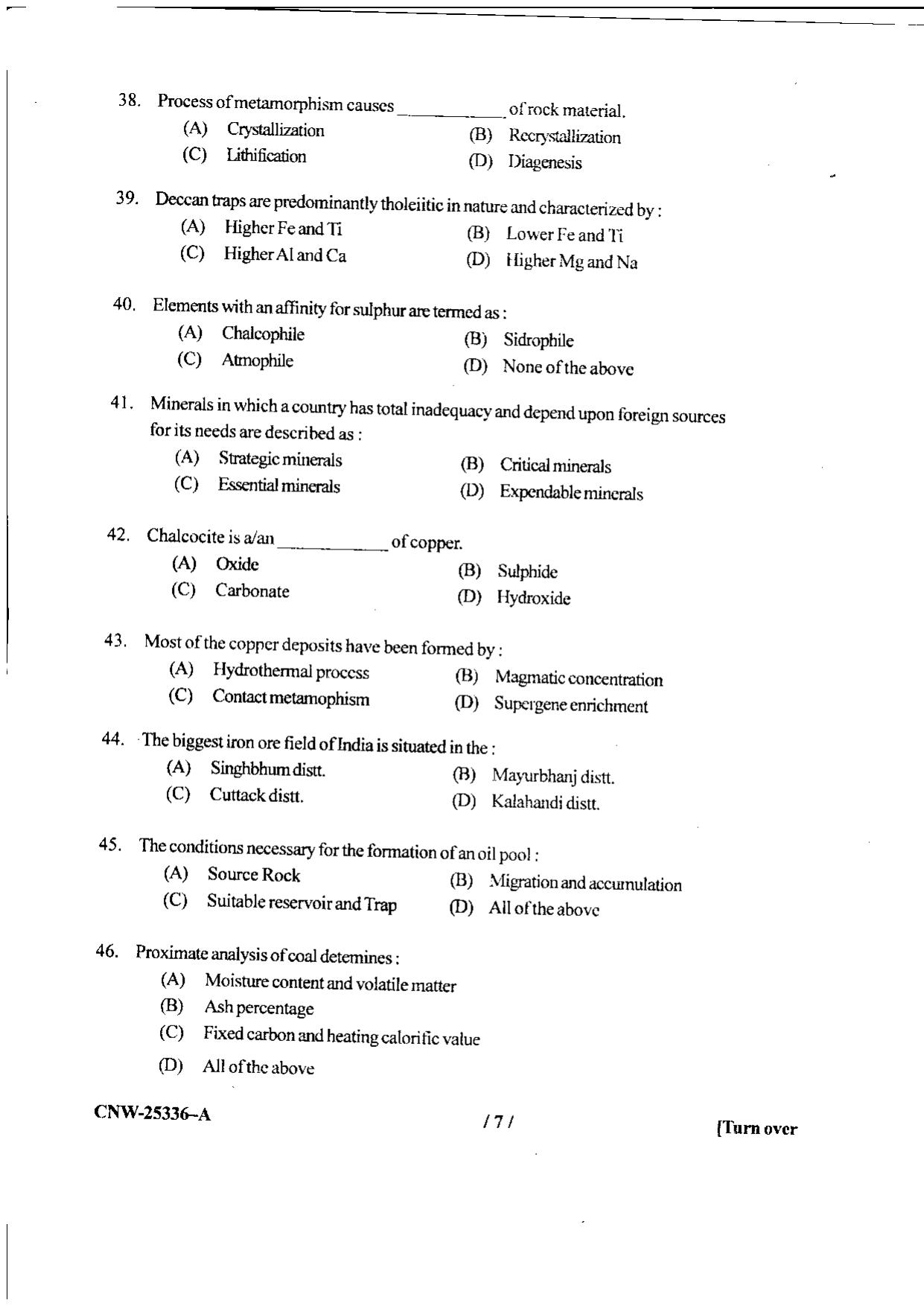 KUET 2023 M.Sc. Geology Question Paper - Page 55