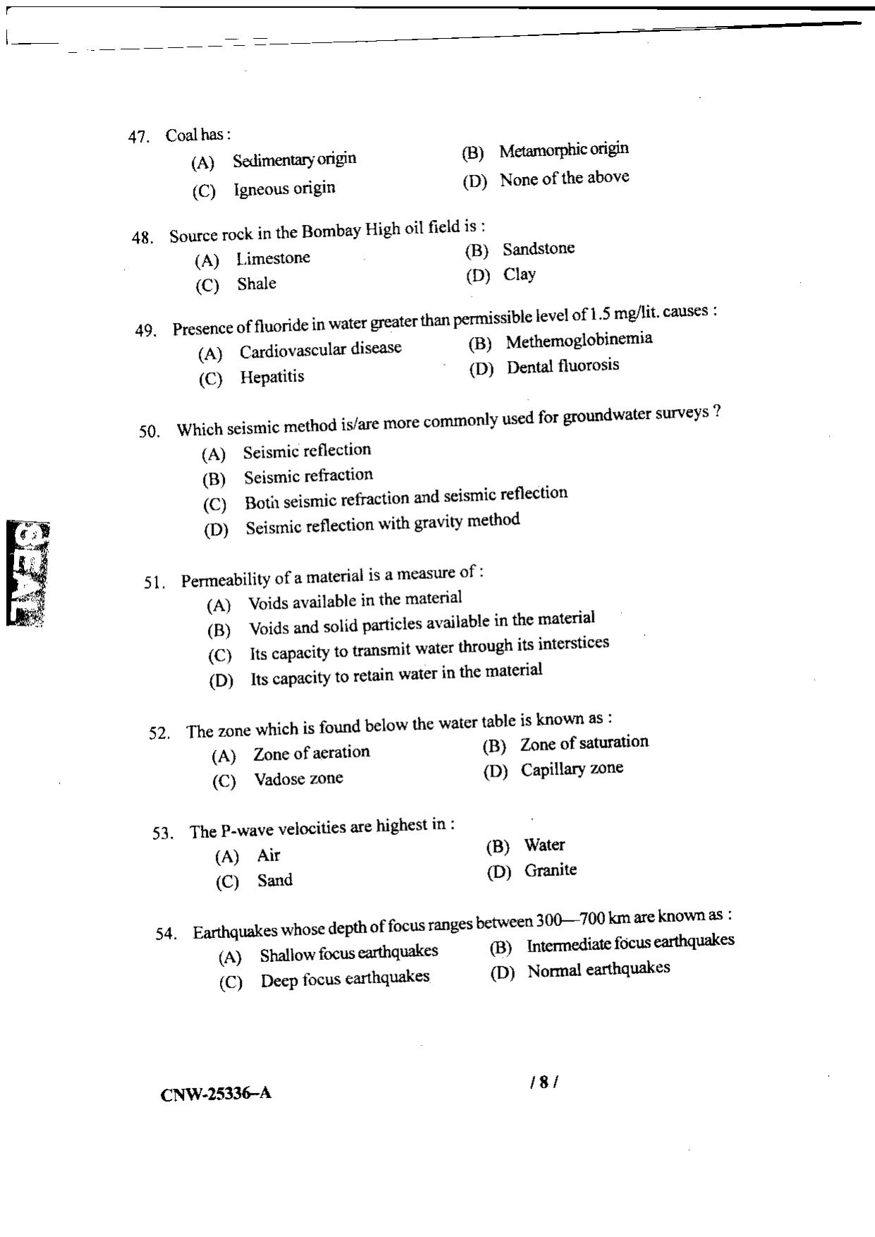 KUET 2023 M.Sc. Geology Question Paper - Page 56