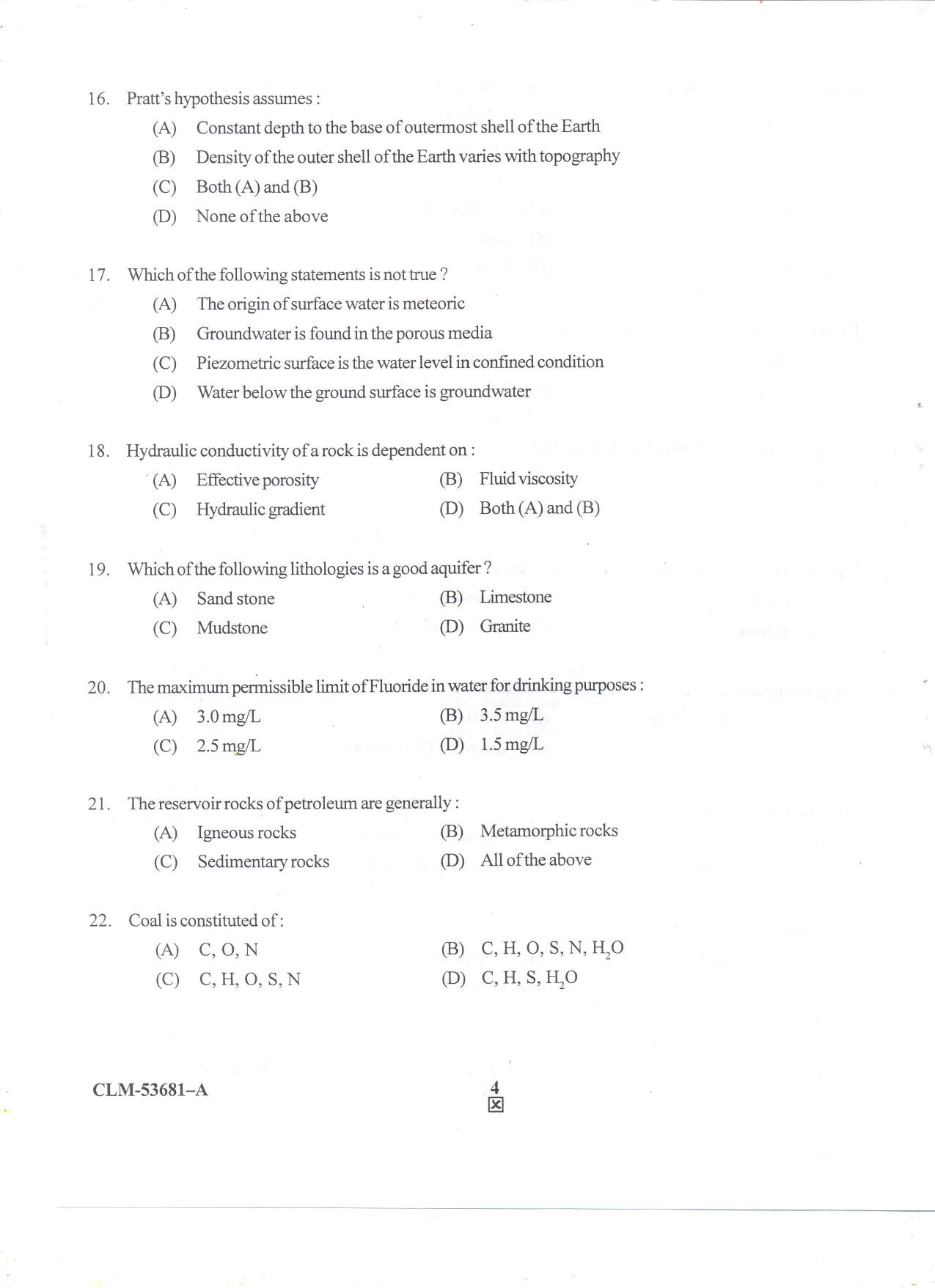 KUET 2023 M.Sc. Geology Question Paper - Page 60