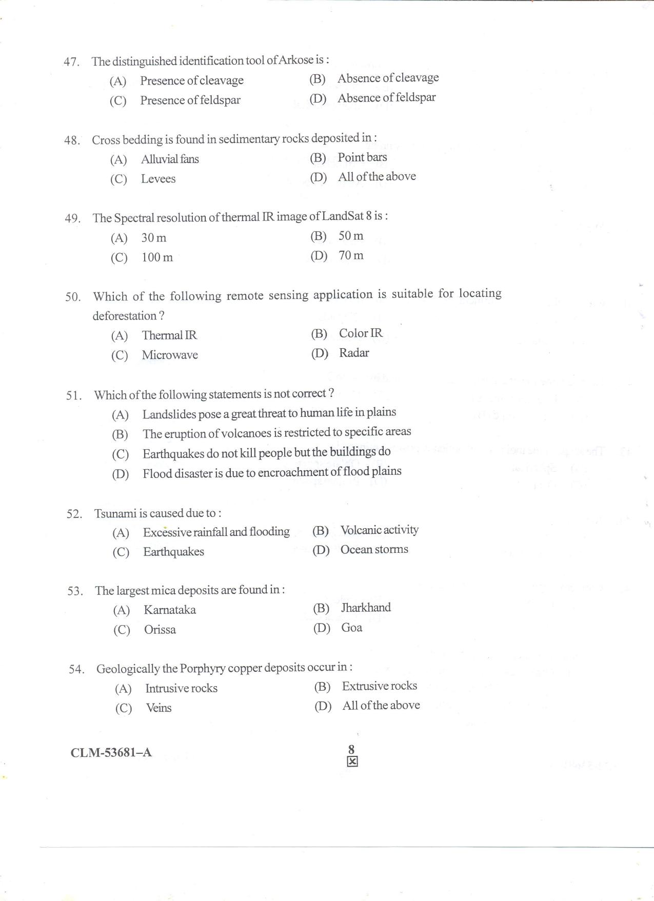 KUET 2023 M.Sc. Geology Question Paper - Page 64
