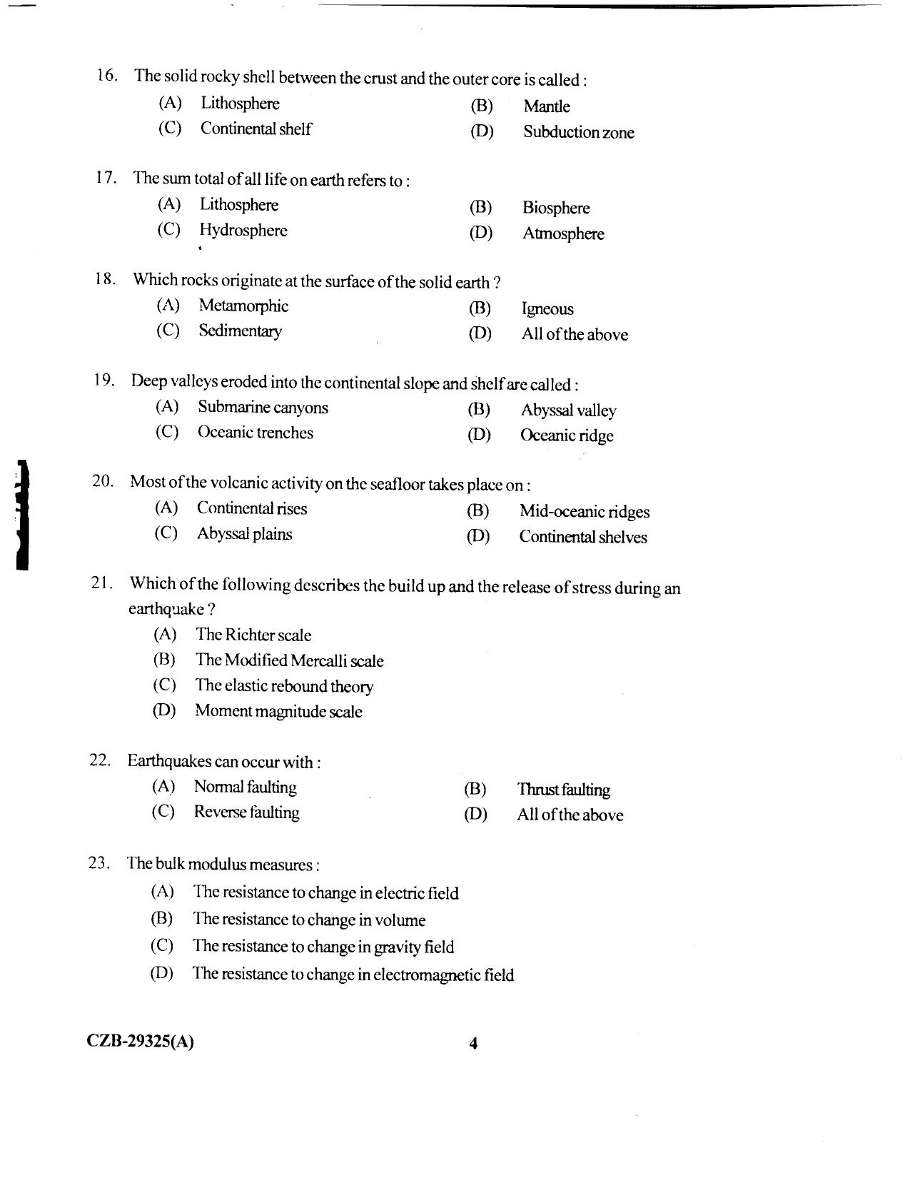 KUET 2023 M.Sc. Geology Question Paper - Page 68