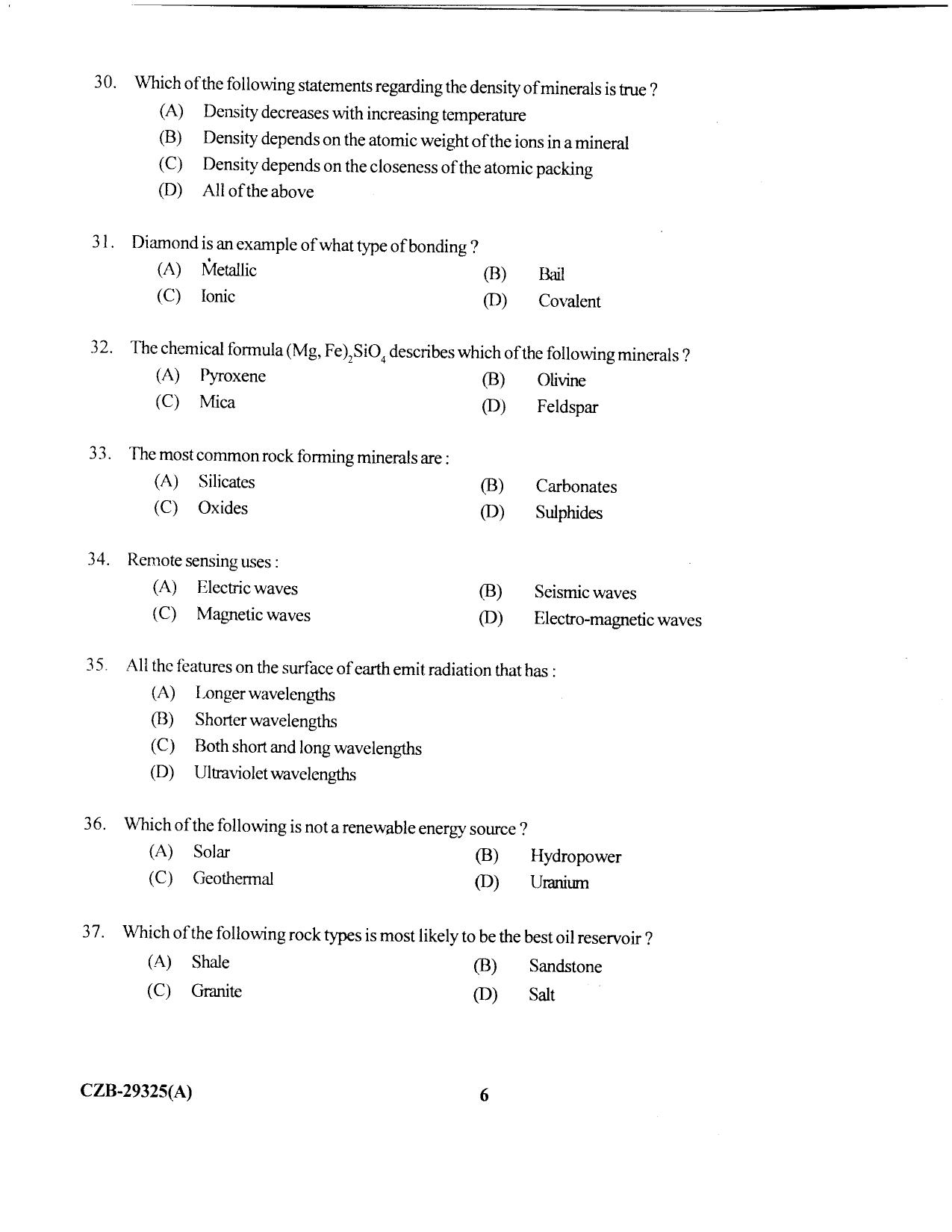 KUET 2023 M.Sc. Geology Question Paper - Page 70