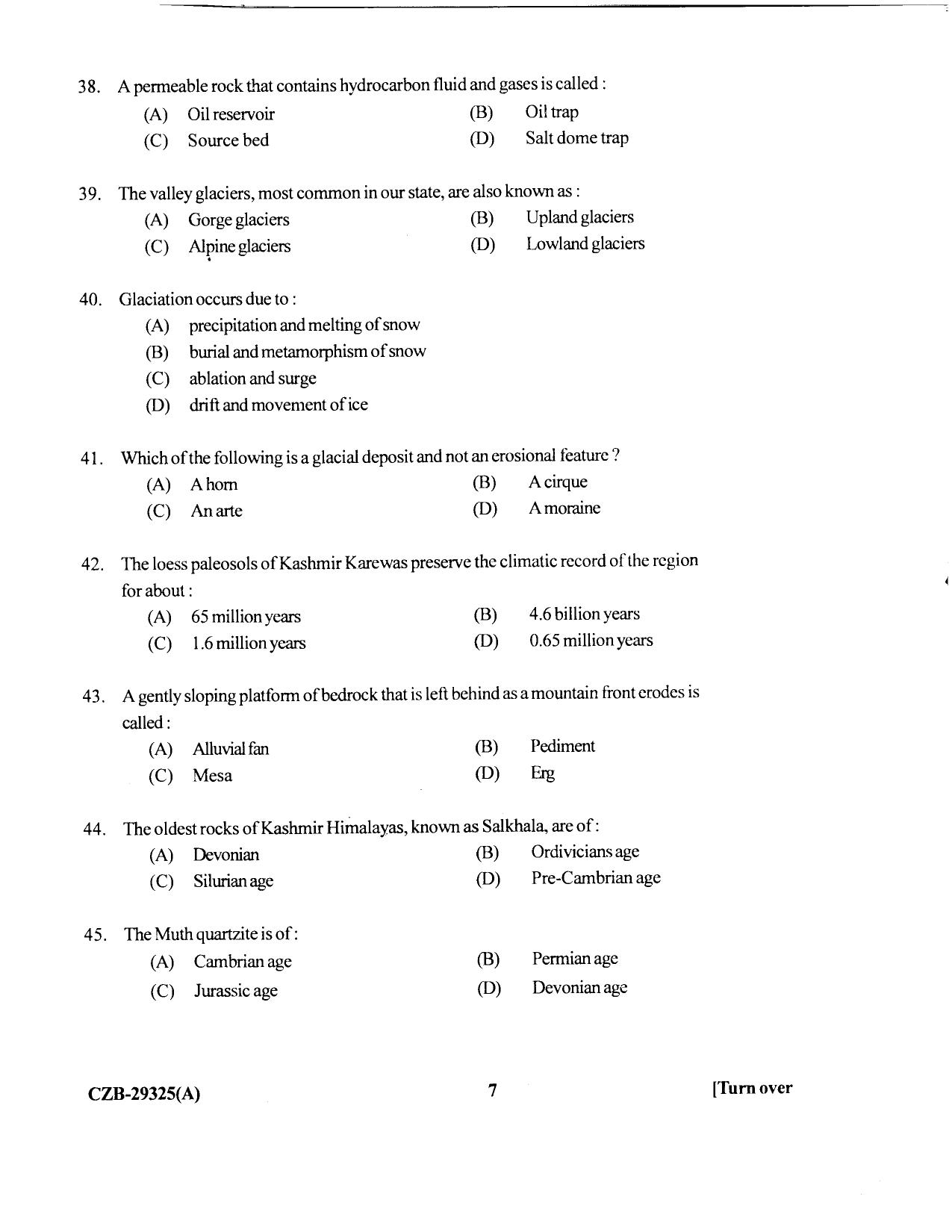KUET 2023 M.Sc. Geology Question Paper - Page 71