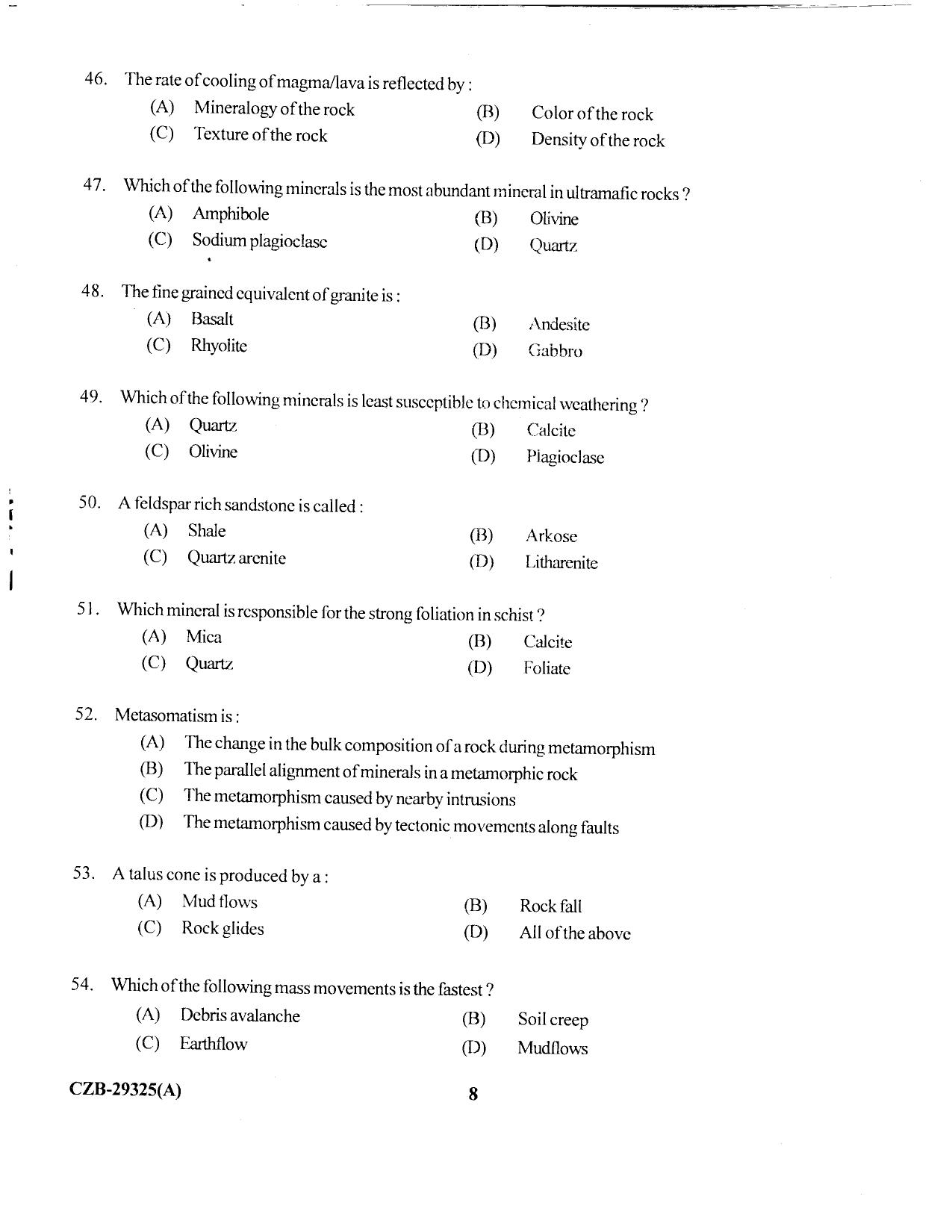 KUET 2023 M.Sc. Geology Question Paper - Page 72
