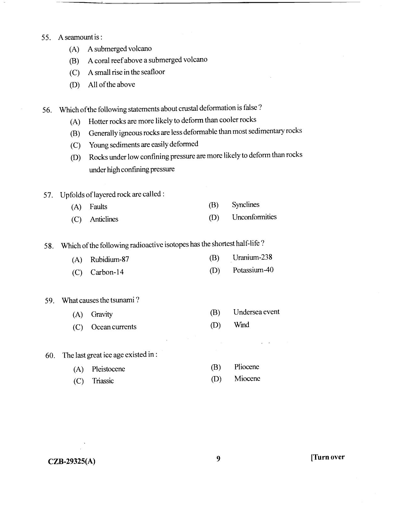 KUET 2023 M.Sc. Geology Question Paper - Page 73