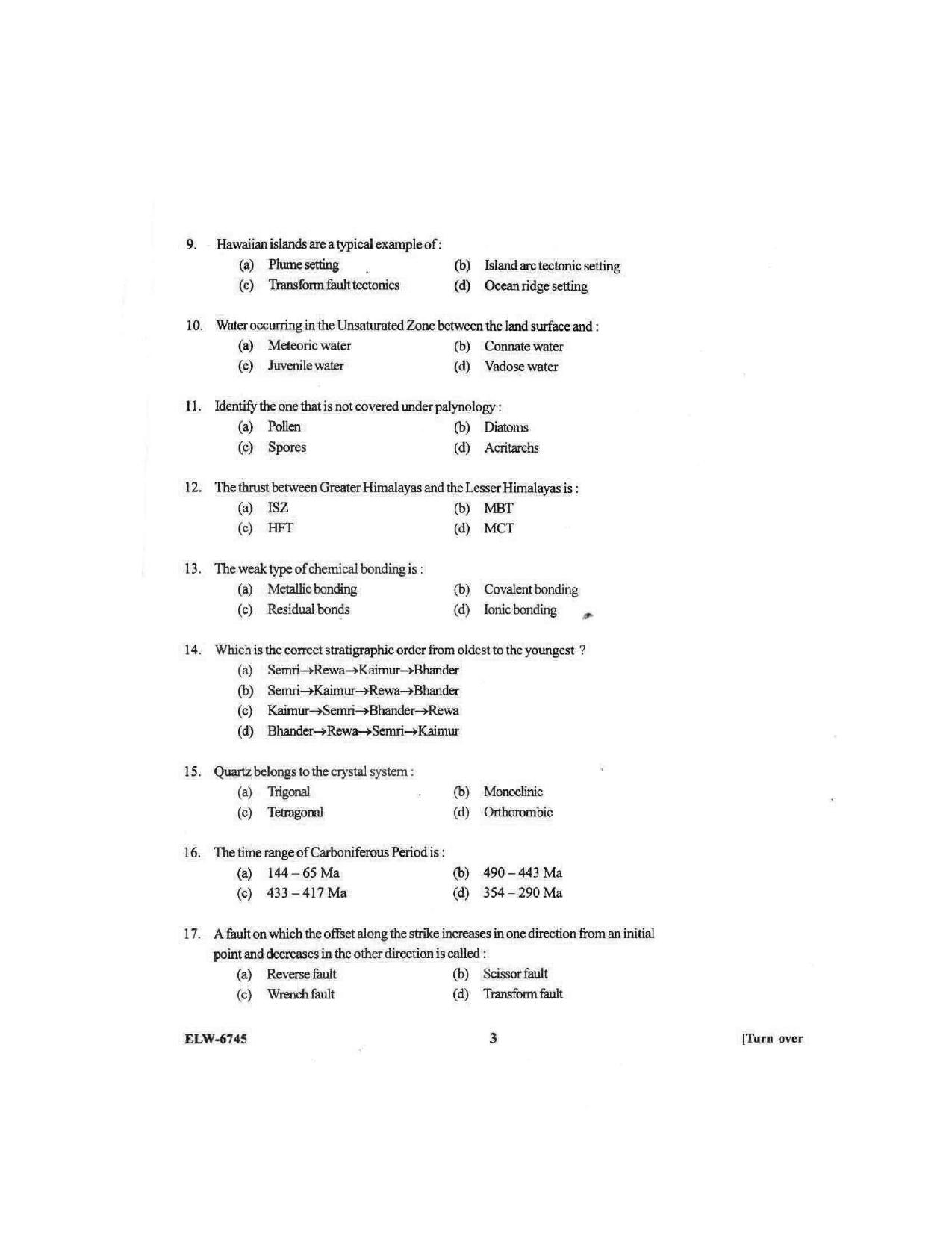 KUET 2023 M.Sc. Geology Question Paper - Page 83