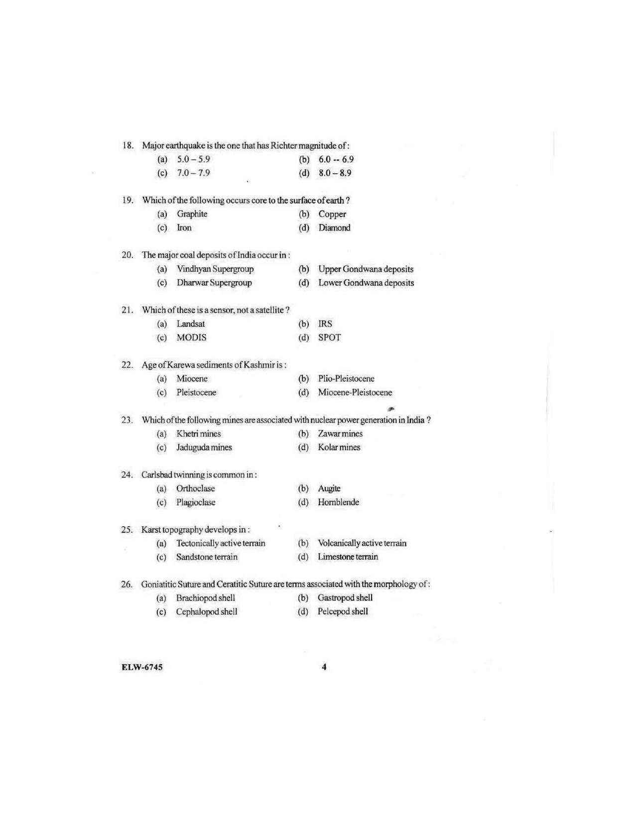 KUET 2023 M.Sc. Geology Question Paper - Page 84