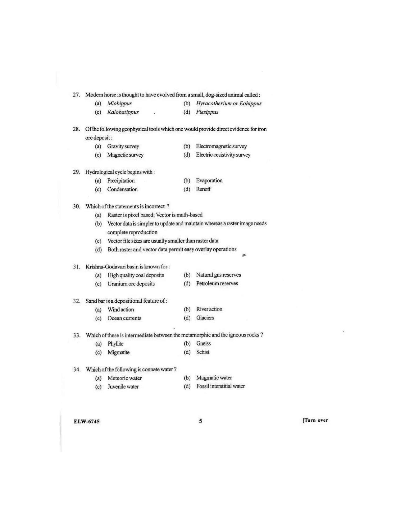KUET 2023 M.Sc. Geology Question Paper - Page 85