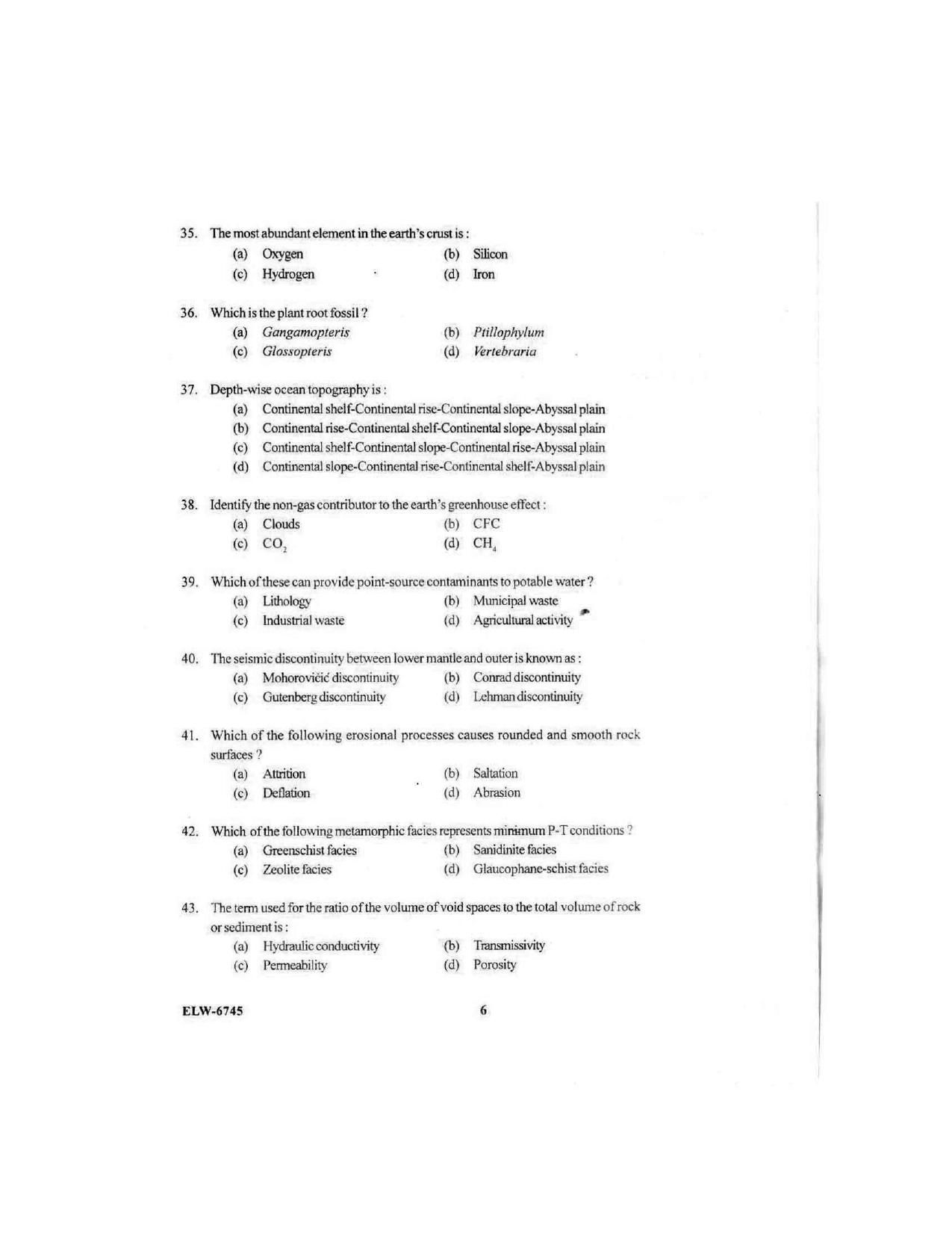 KUET 2023 M.Sc. Geology Question Paper - Page 86