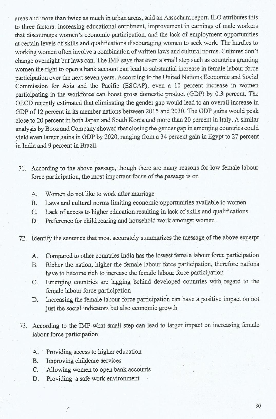 IIFT 2017 Question Paper - Page 30