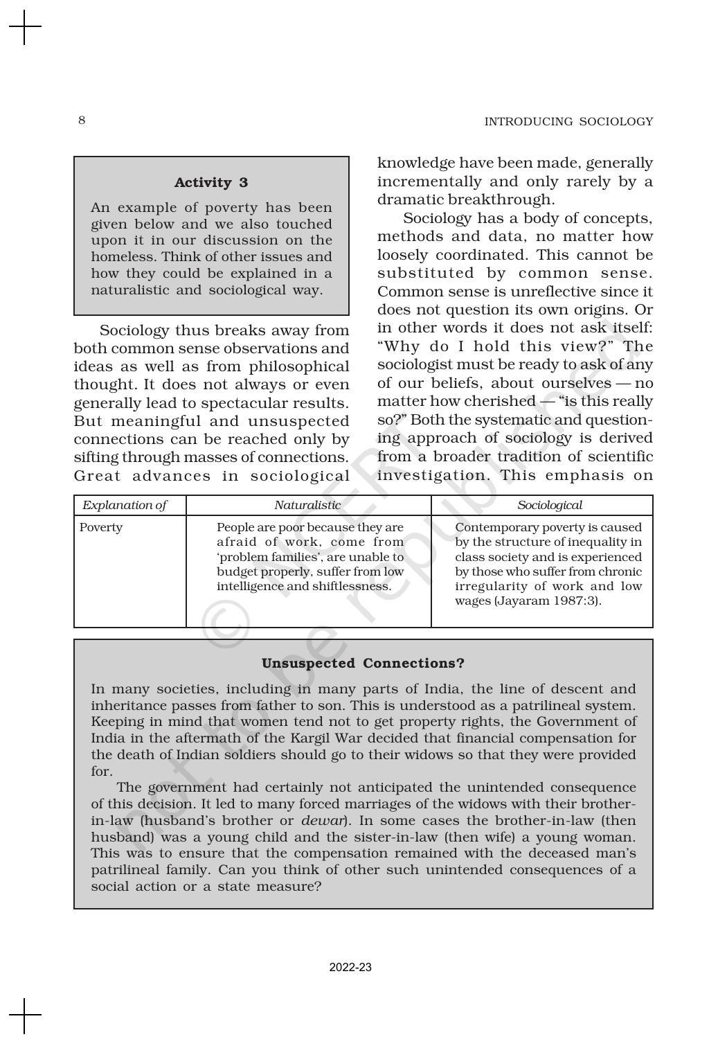NCERT Book for Class 11 Sociology (Part-I) Chapter 1 Sociology and Society - Page 8