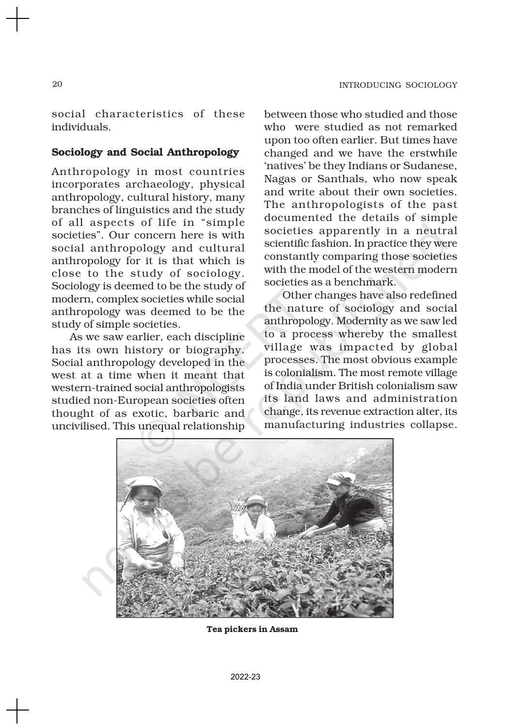 NCERT Book for Class 11 Sociology (Part-I) Chapter 1 Sociology and Society - Page 20