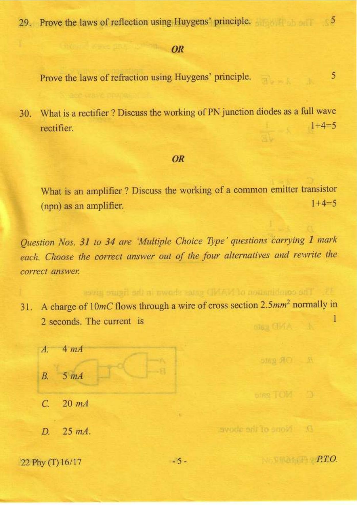 COHSEM Class 12 Physics 2017 Question Papers - Page 5
