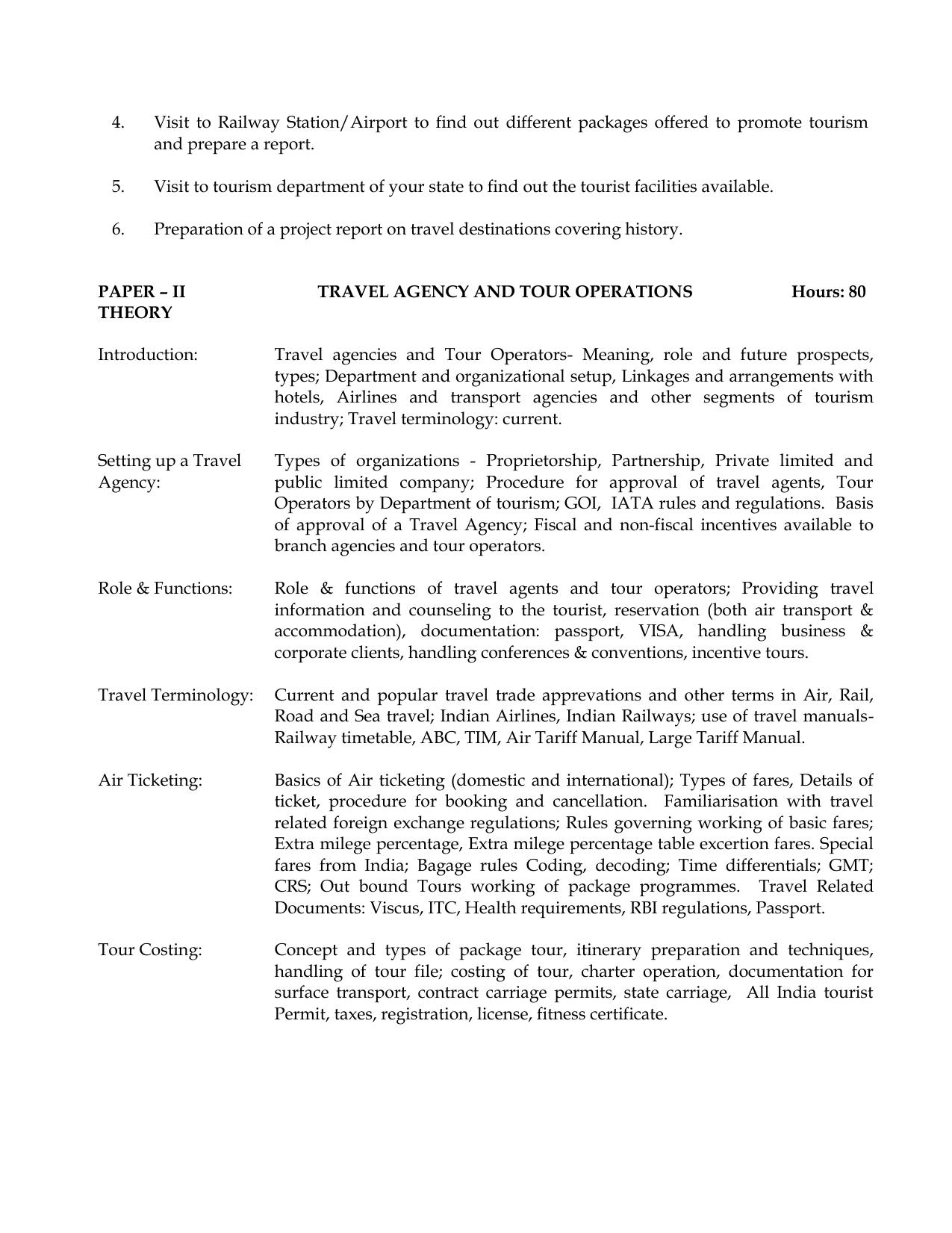 Meghalaya Board Travel & Tourism Syllabus for Class XI & XII  - Page 3