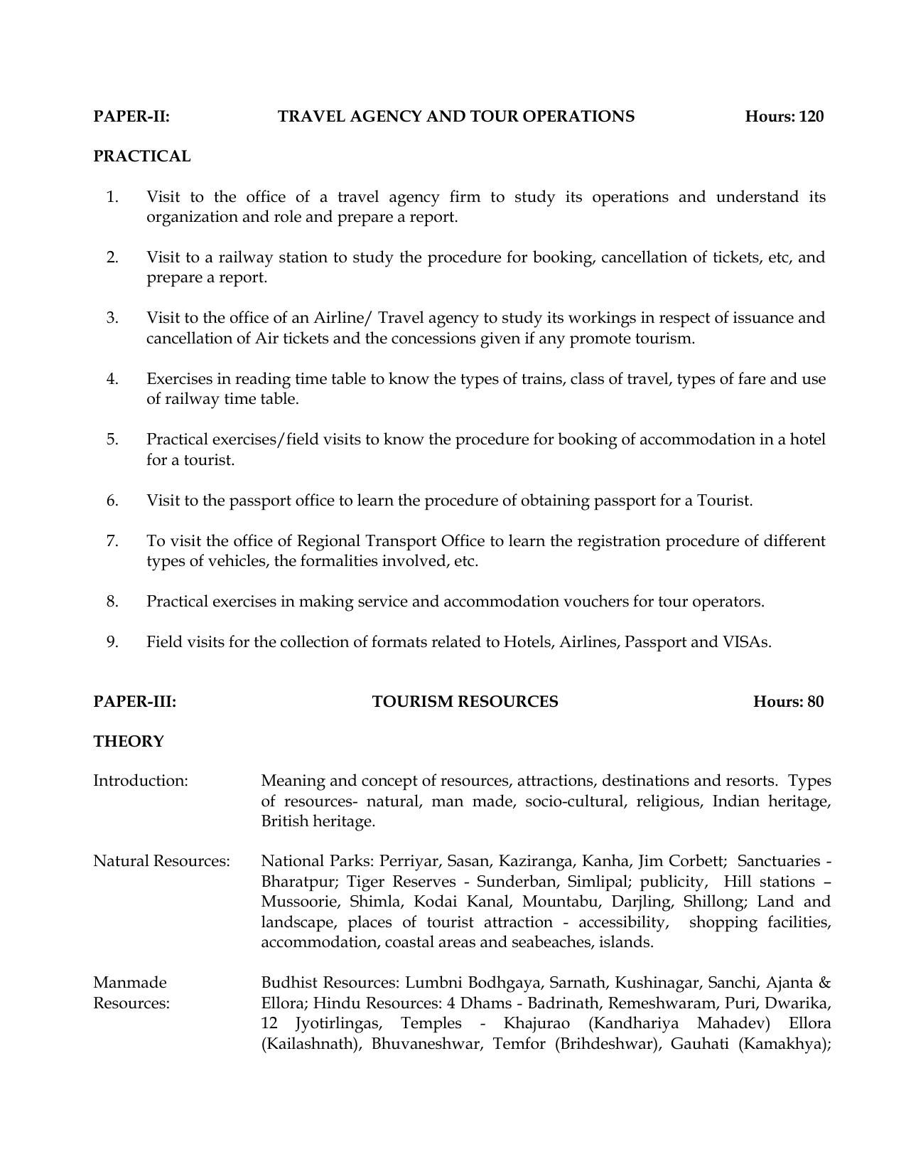 Meghalaya Board Travel & Tourism Syllabus for Class XI & XII  - Page 4