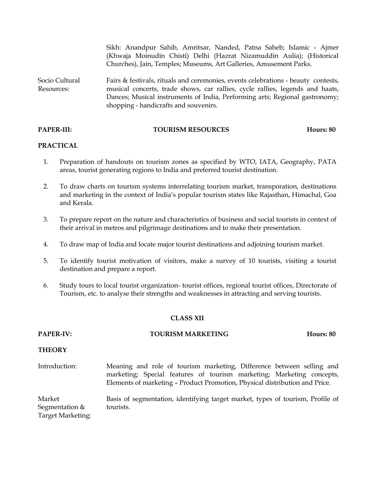 Meghalaya Board Travel & Tourism Syllabus for Class XI & XII  - Page 5