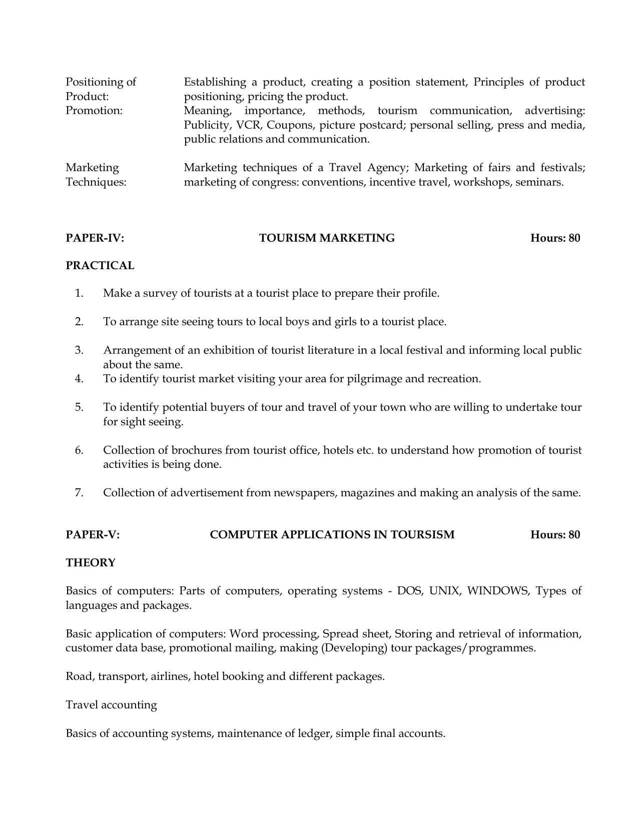 Meghalaya Board Travel & Tourism Syllabus for Class XI & XII  - Page 6