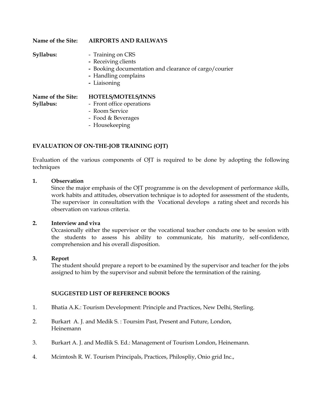 Meghalaya Board Travel & Tourism Syllabus for Class XI & XII  - Page 9