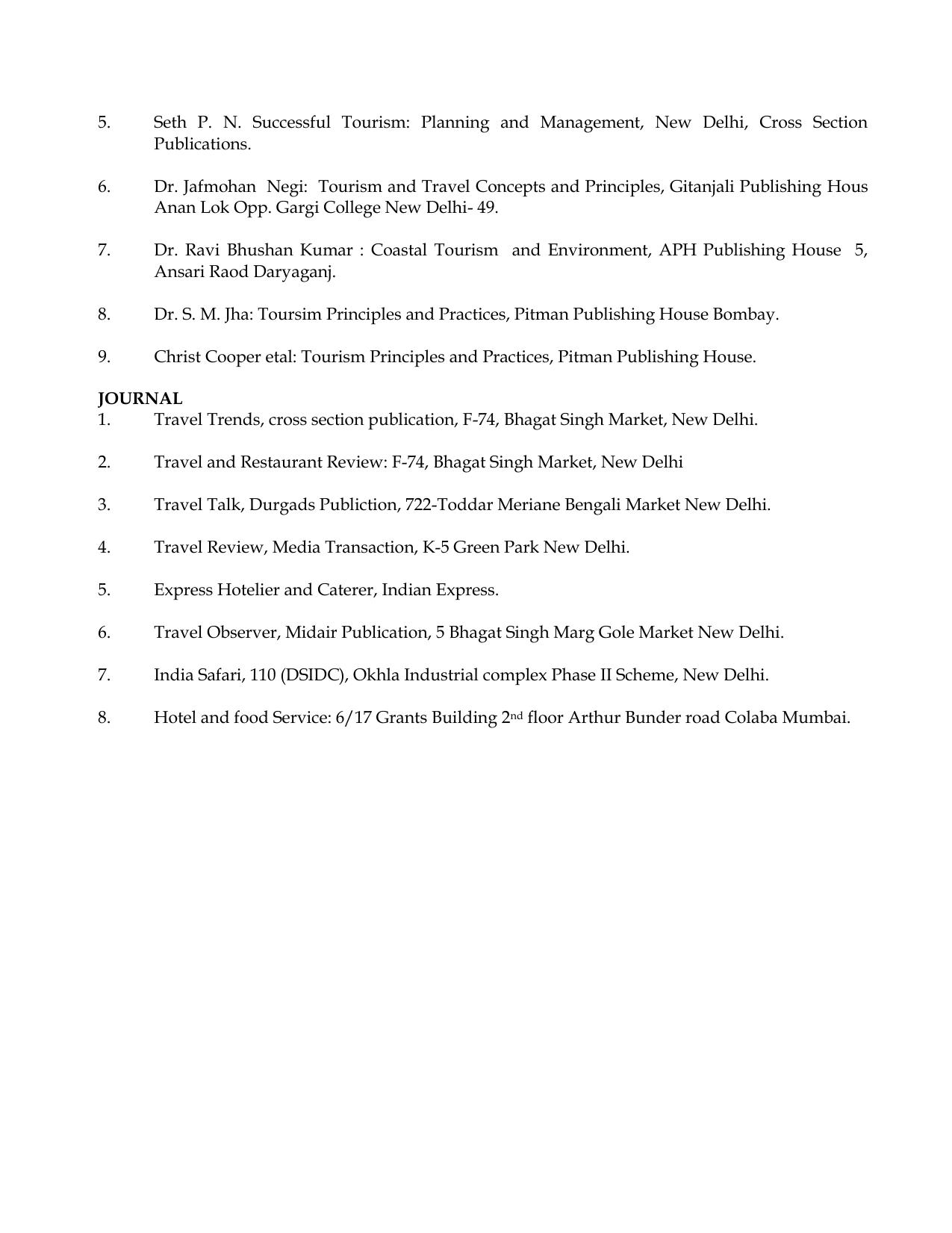 Meghalaya Board Travel & Tourism Syllabus for Class XI & XII  - Page 10