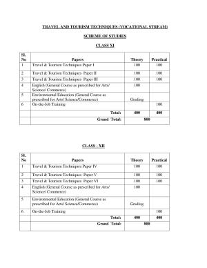 Meghalaya Board Travel & Tourism Syllabus for Class XI & XII 
