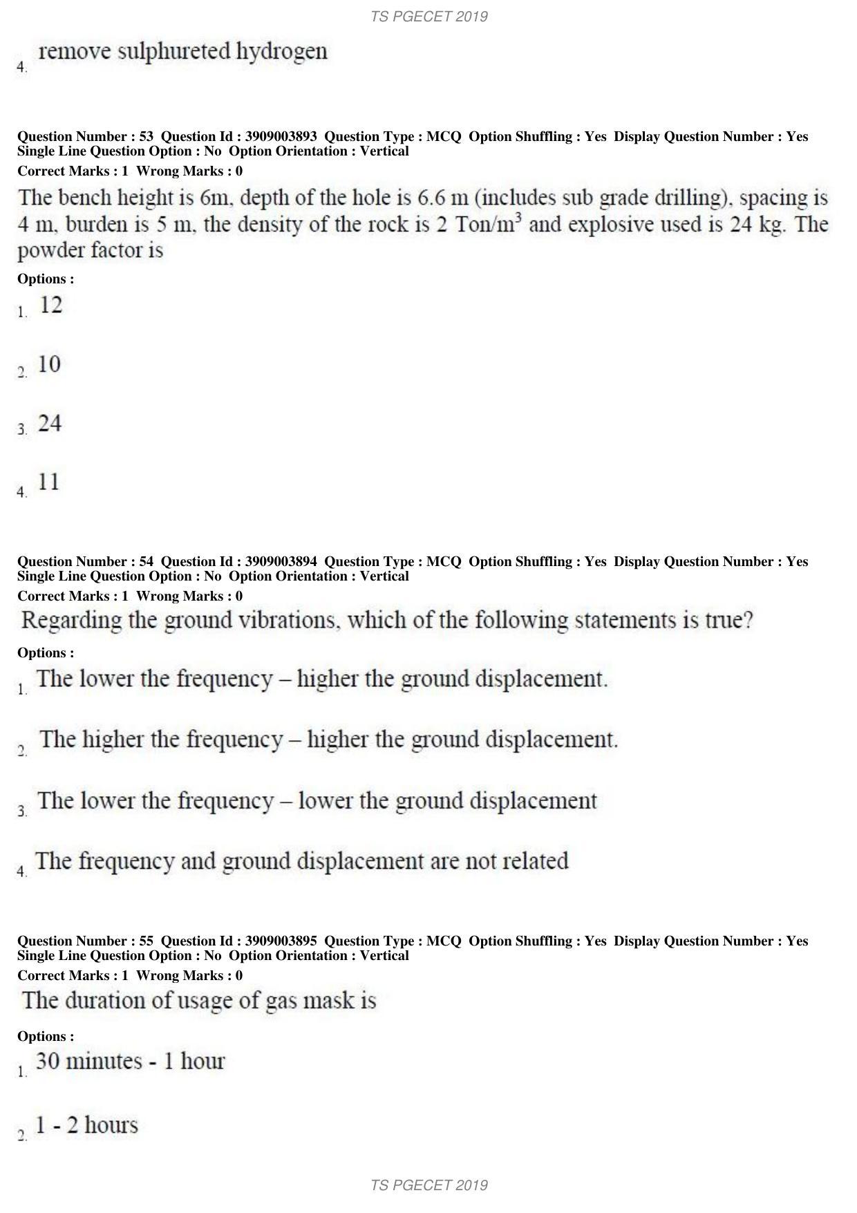 TS PGECET 2019: Mining Engineering Question Papers - Page 21