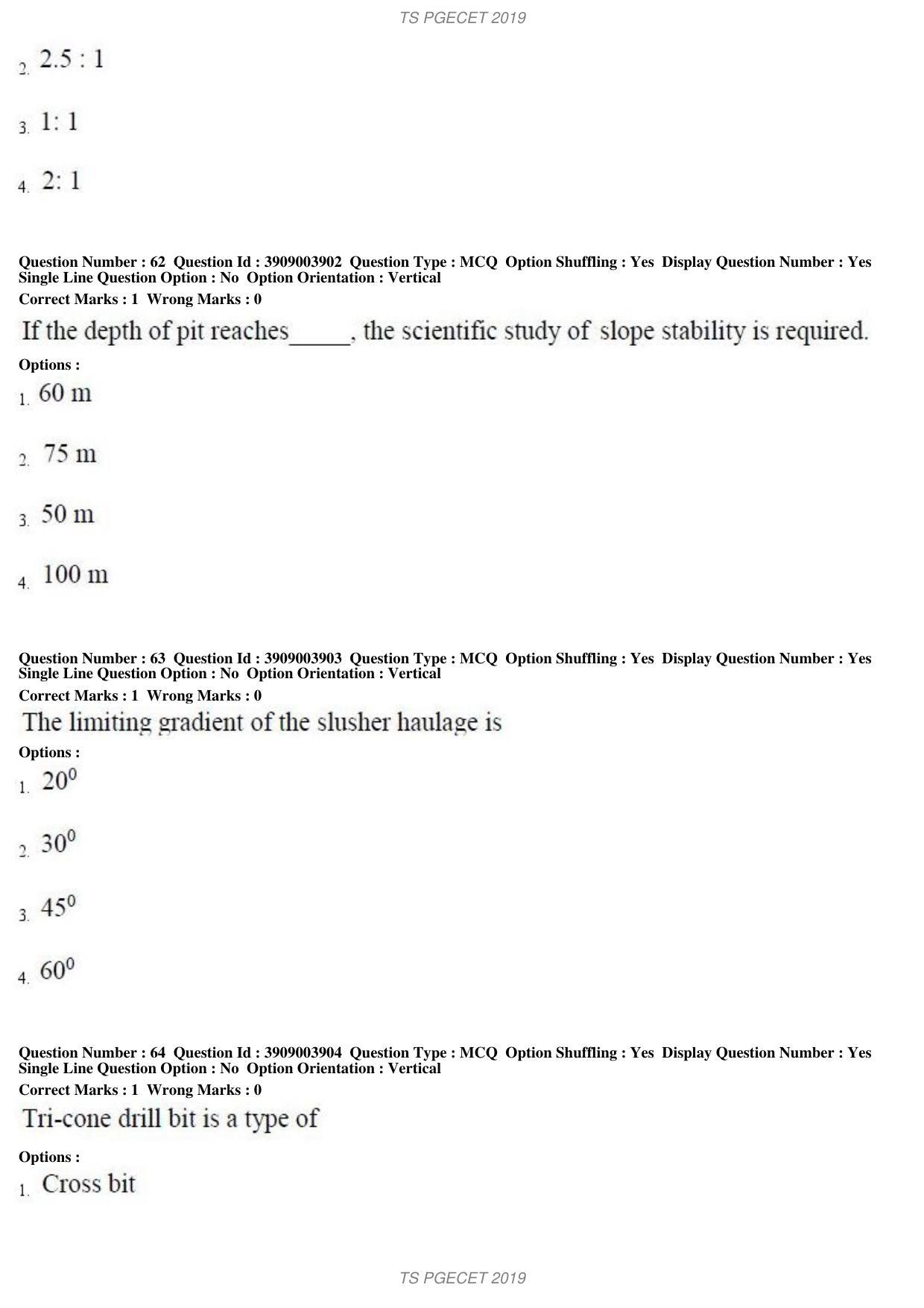 TS PGECET 2019: Mining Engineering Question Papers - Page 24