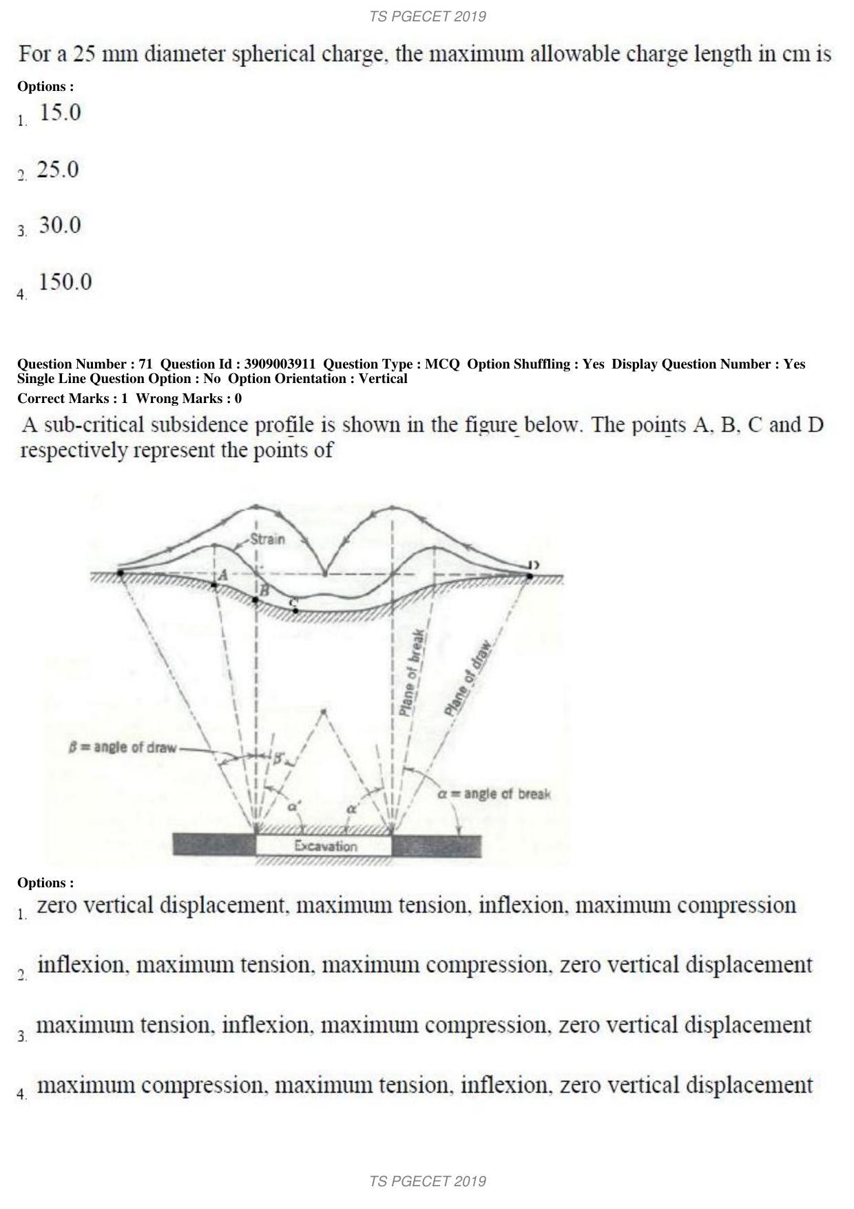 TS PGECET 2019: Mining Engineering Question Papers - Page 27
